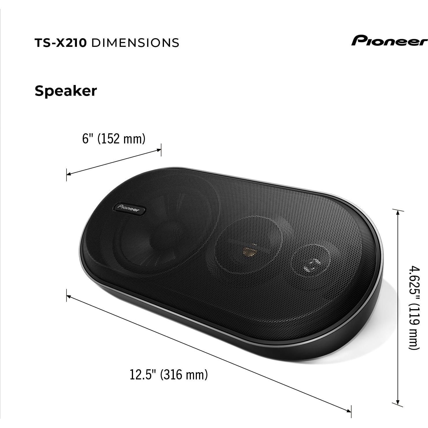 Altavoces Pioneer TS-X210 4" 3-Vía Montaje Superficial 100W