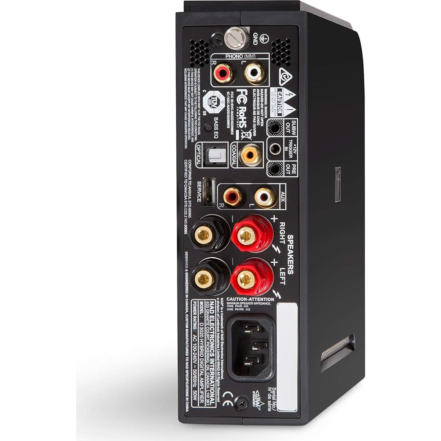 Amplificador Digital Híbrido NAD D 3020 V2 - 30W, Bluetooth aptX