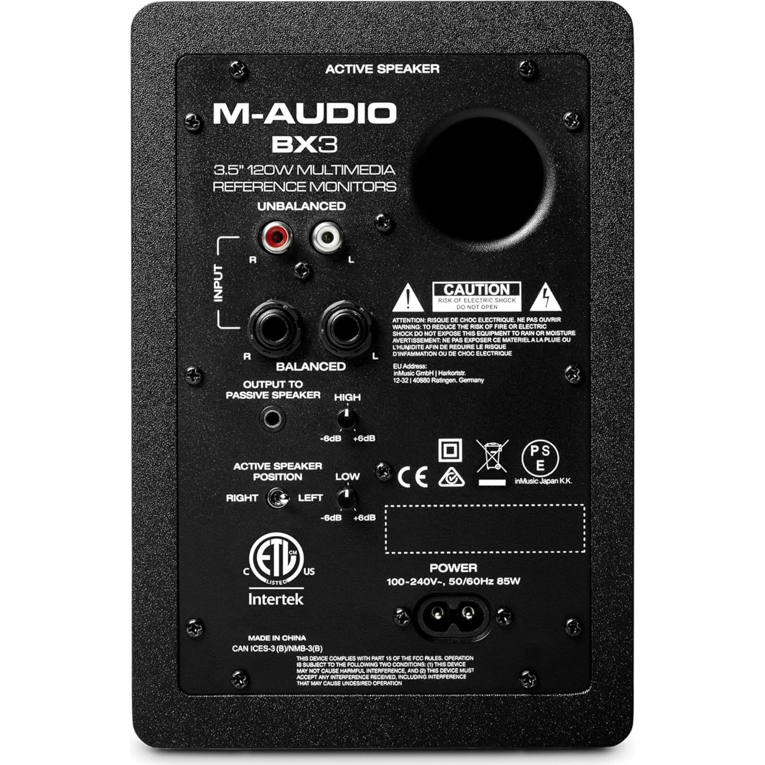 M-AUDIO BX3 Monitores de Estudio 120W 3.5" Altavoces PC
