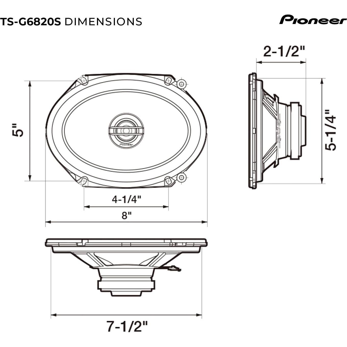 Altavoz Coaxial Pioneer TS-G6820S 15.24x20.32cm 250W