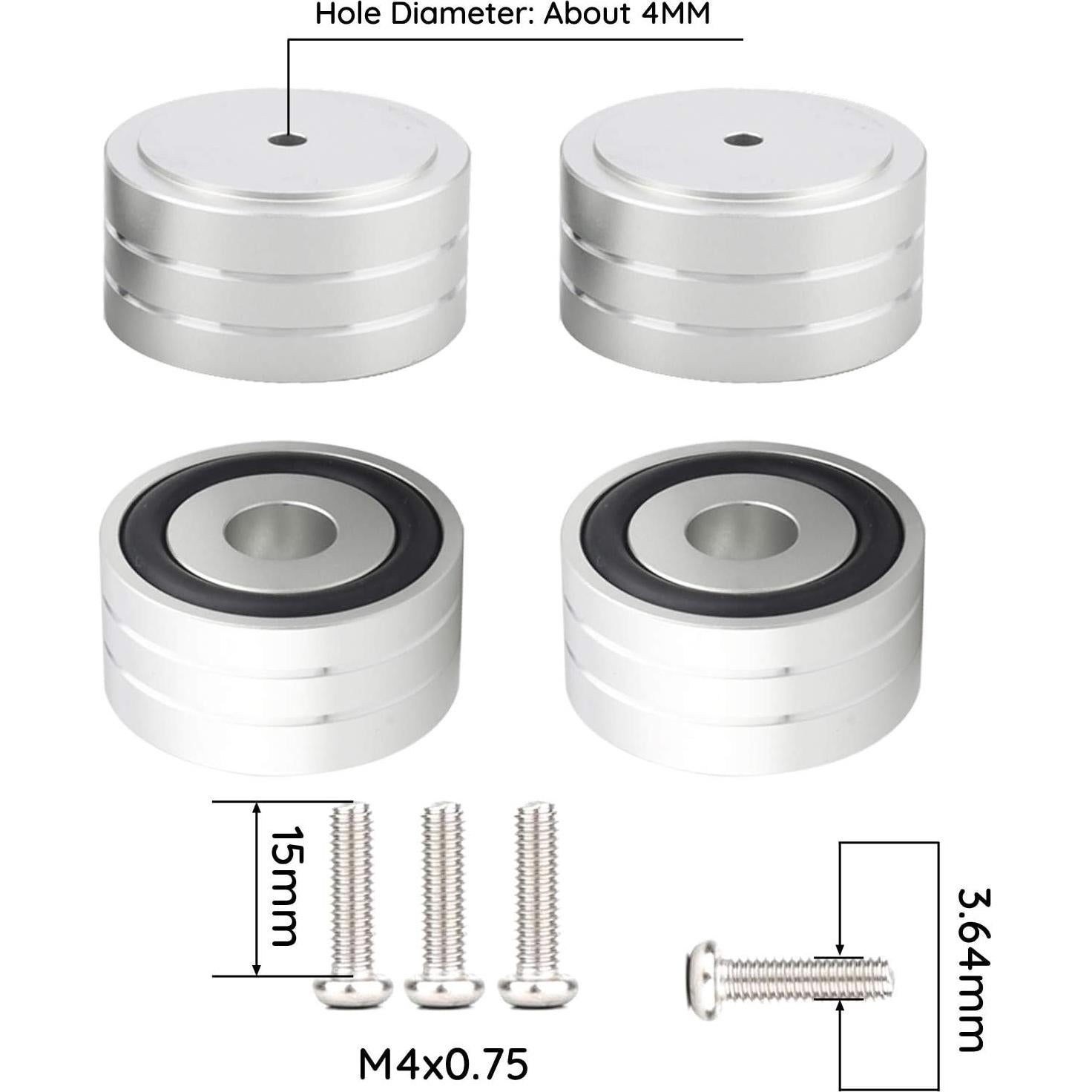 Almohadillas de Aislamiento Audiocrast Plata 40mm x 20mm - 4PCS