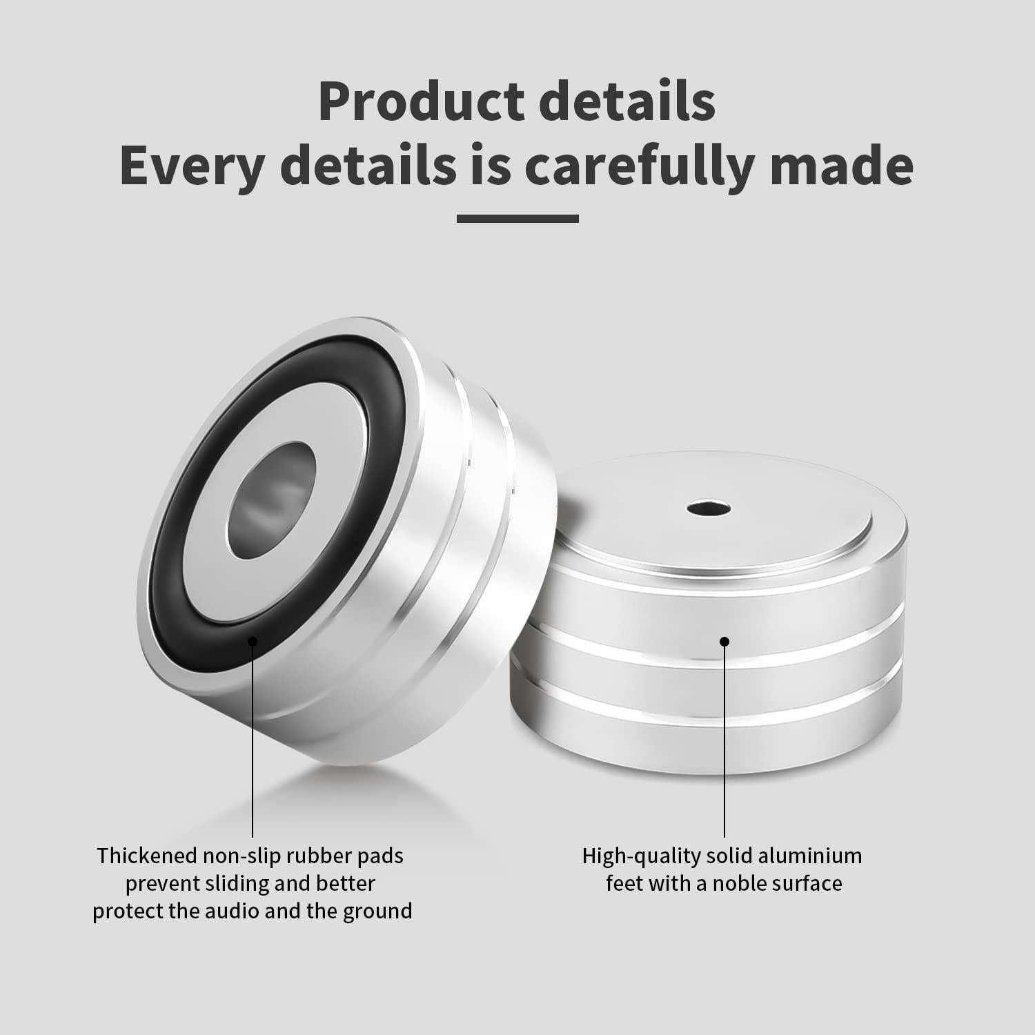 Almohadillas de Aislamiento Audiocrast Plata 40mm x 20mm - 4PCS