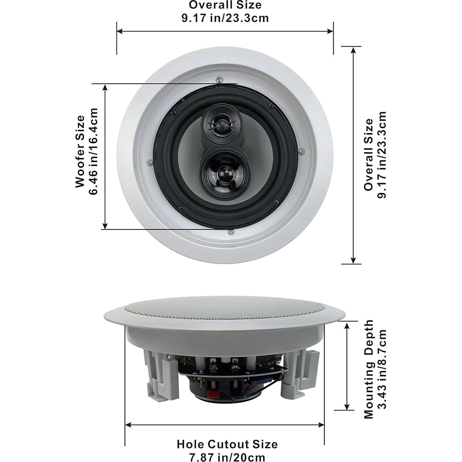 Par de Altavoces en Techo 6.5" 3 Vías Goldwood CSic63 Blanco