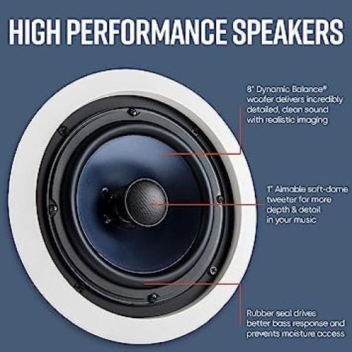 Paquete de 8 Altavoces de Techo Polk Audio RC80i - Blanco