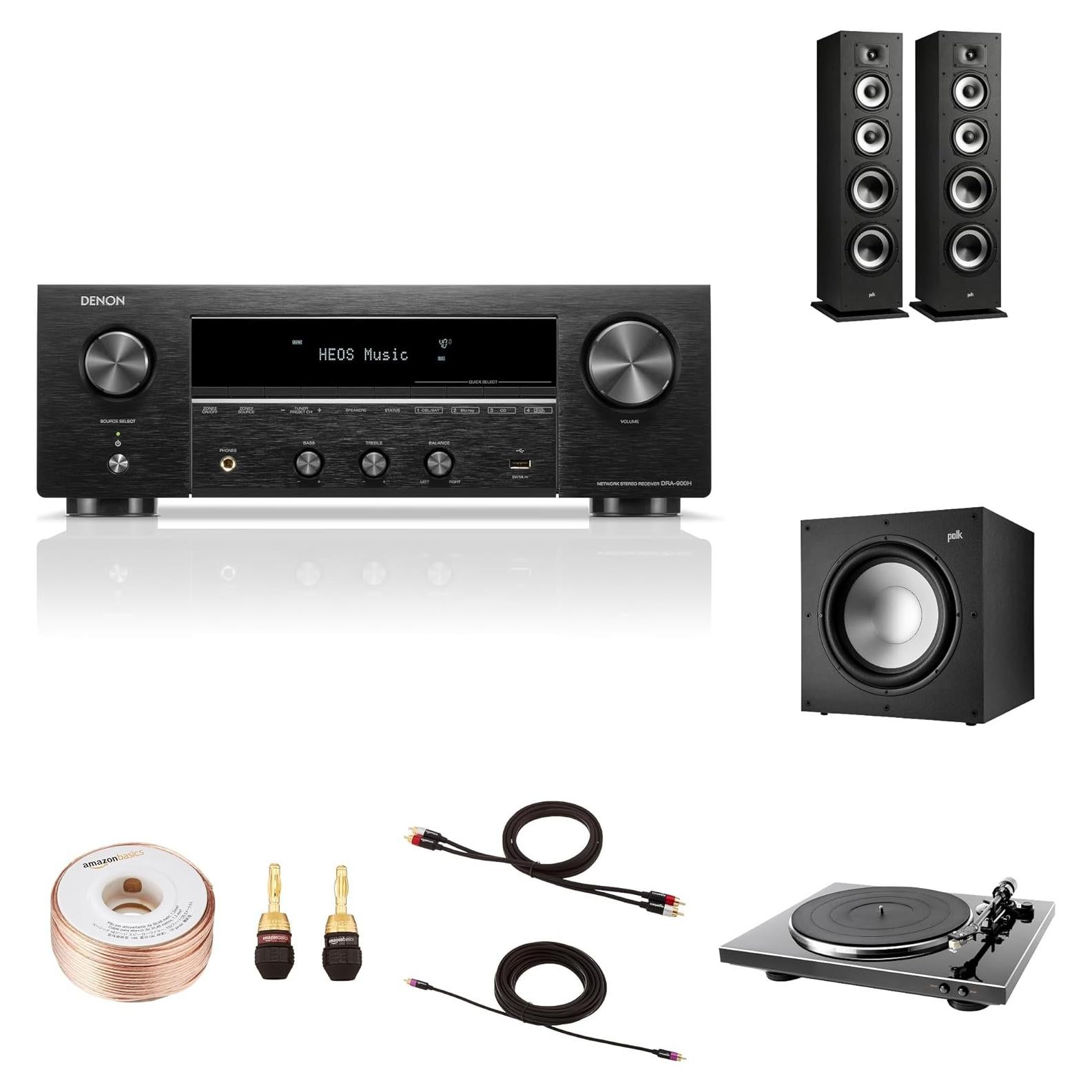 Sistema de Sonido Hi-Fi Denon DRA-900H + Polk Monitor XT 2.1