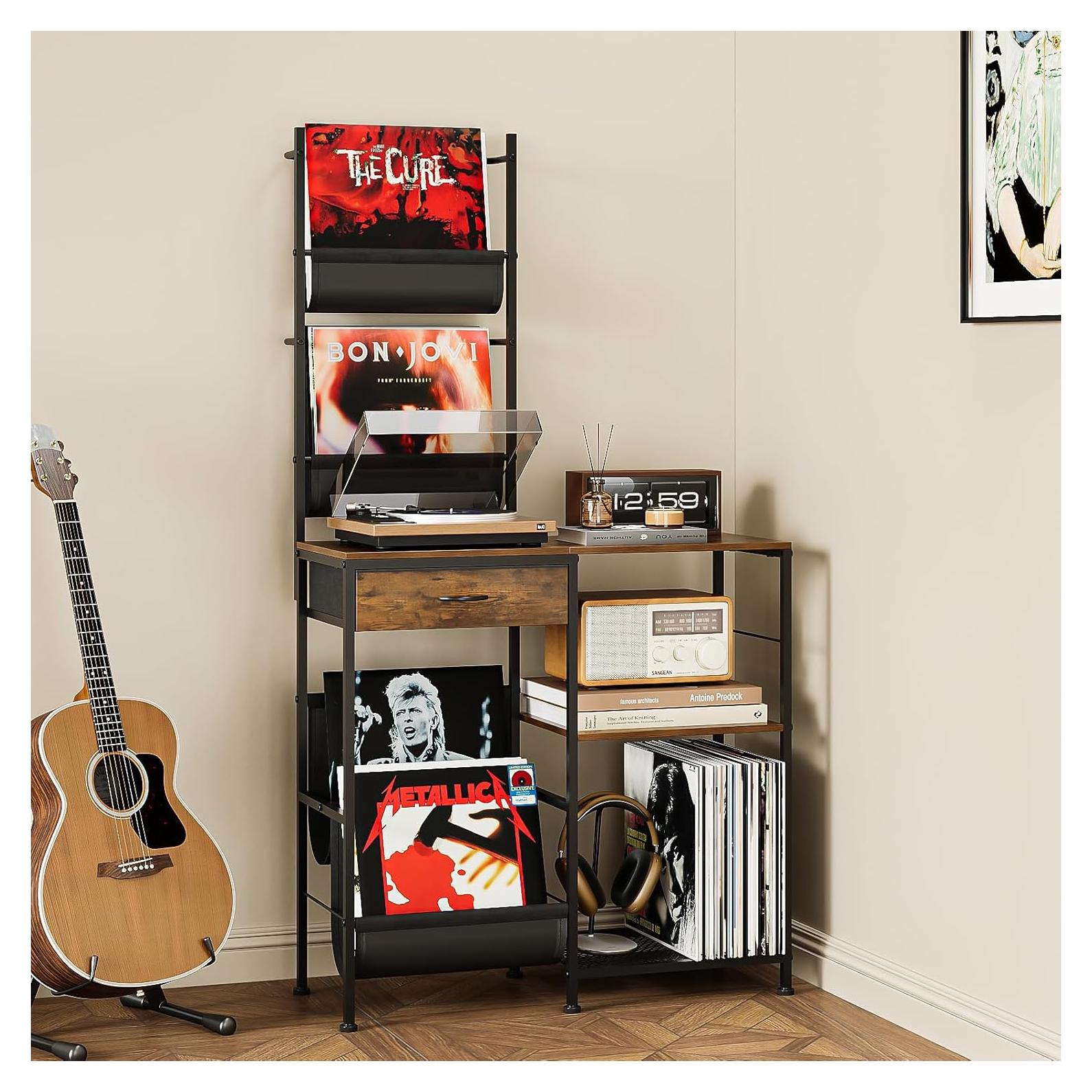 Soporte para Tocadiscos Welfuturer con Almacenamiento para 300 Vinilos