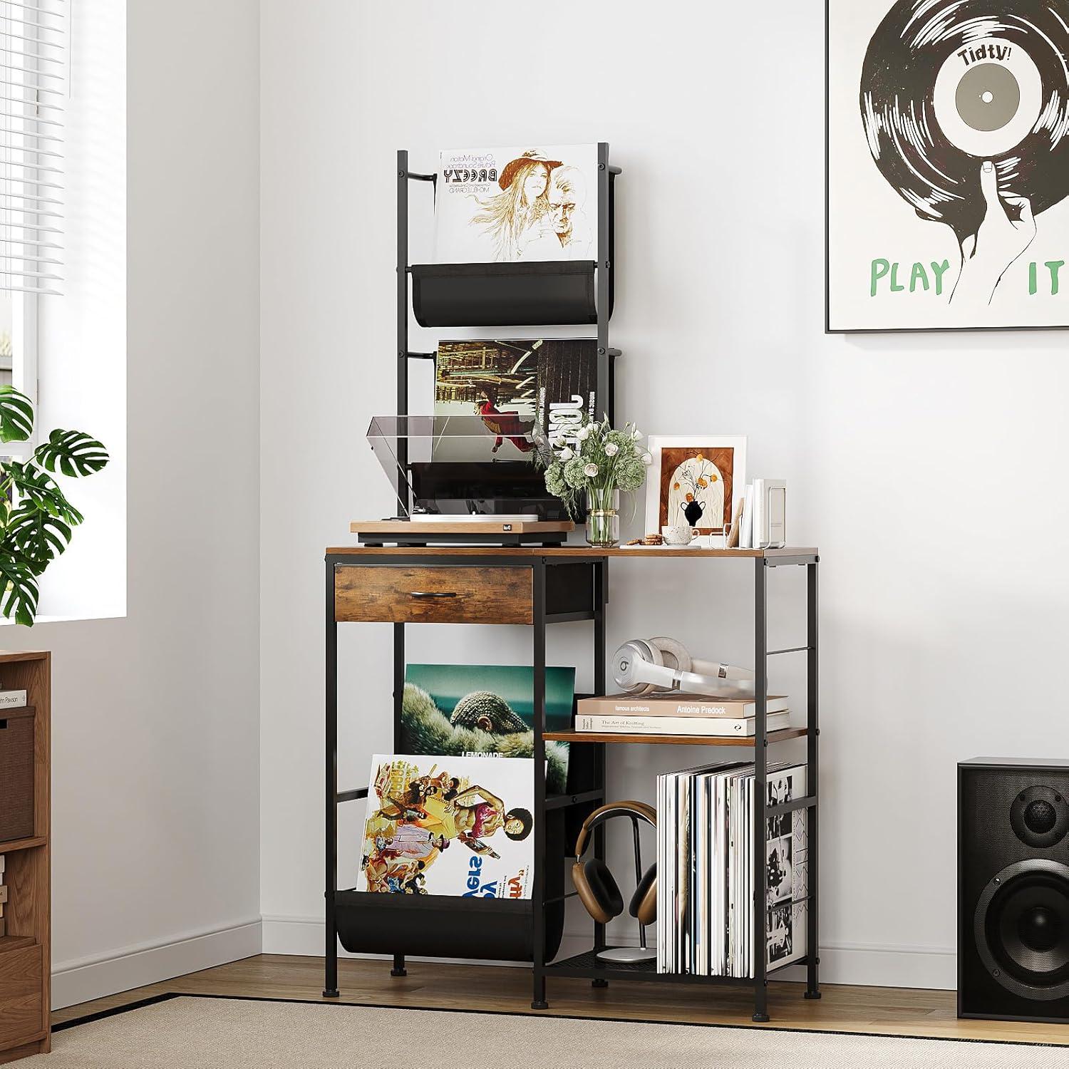 Soporte para Tocadiscos Welfuturer con Almacenamiento para 300 Vinilos