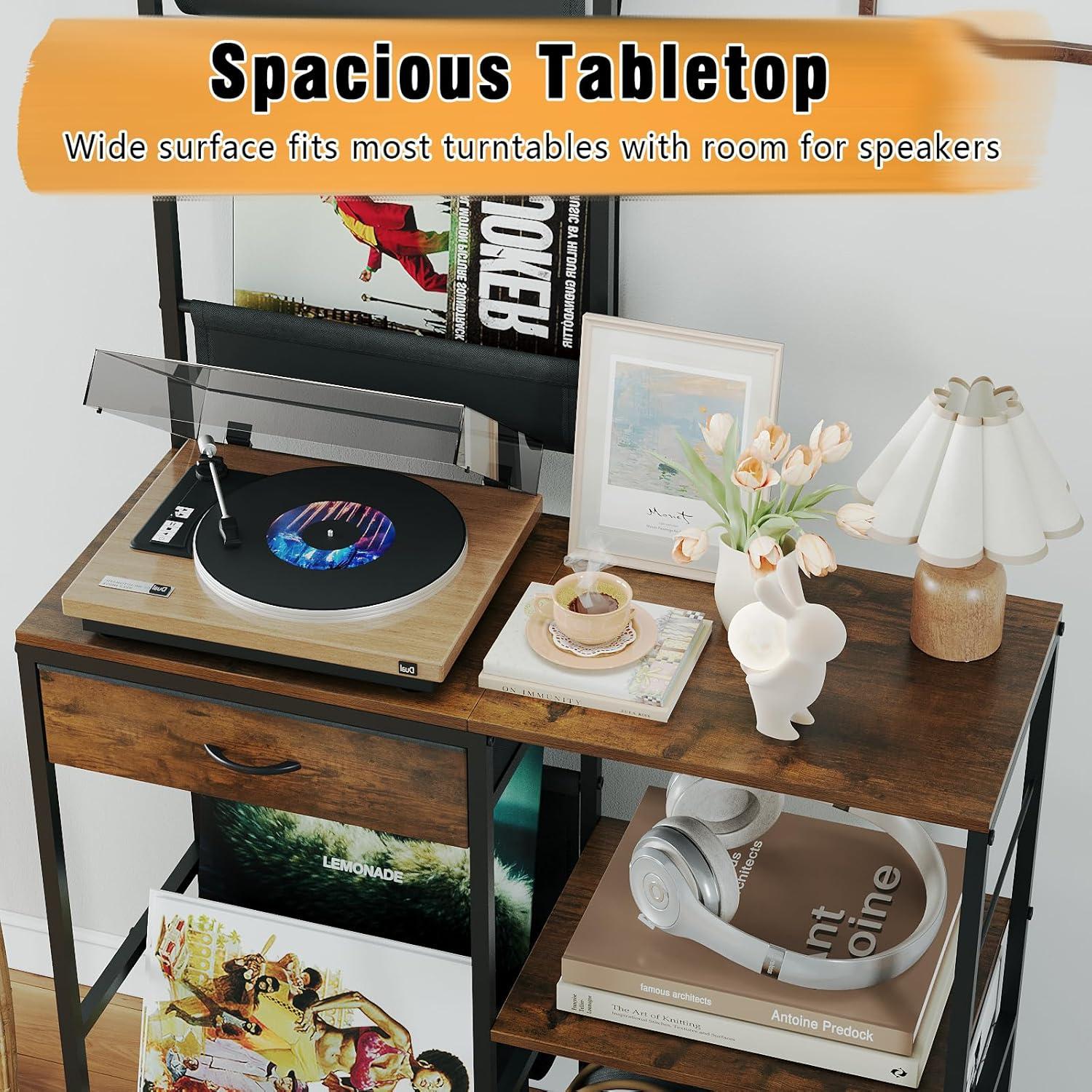 Soporte para Tocadiscos Welfuturer con Almacenamiento para 300 Vinilos