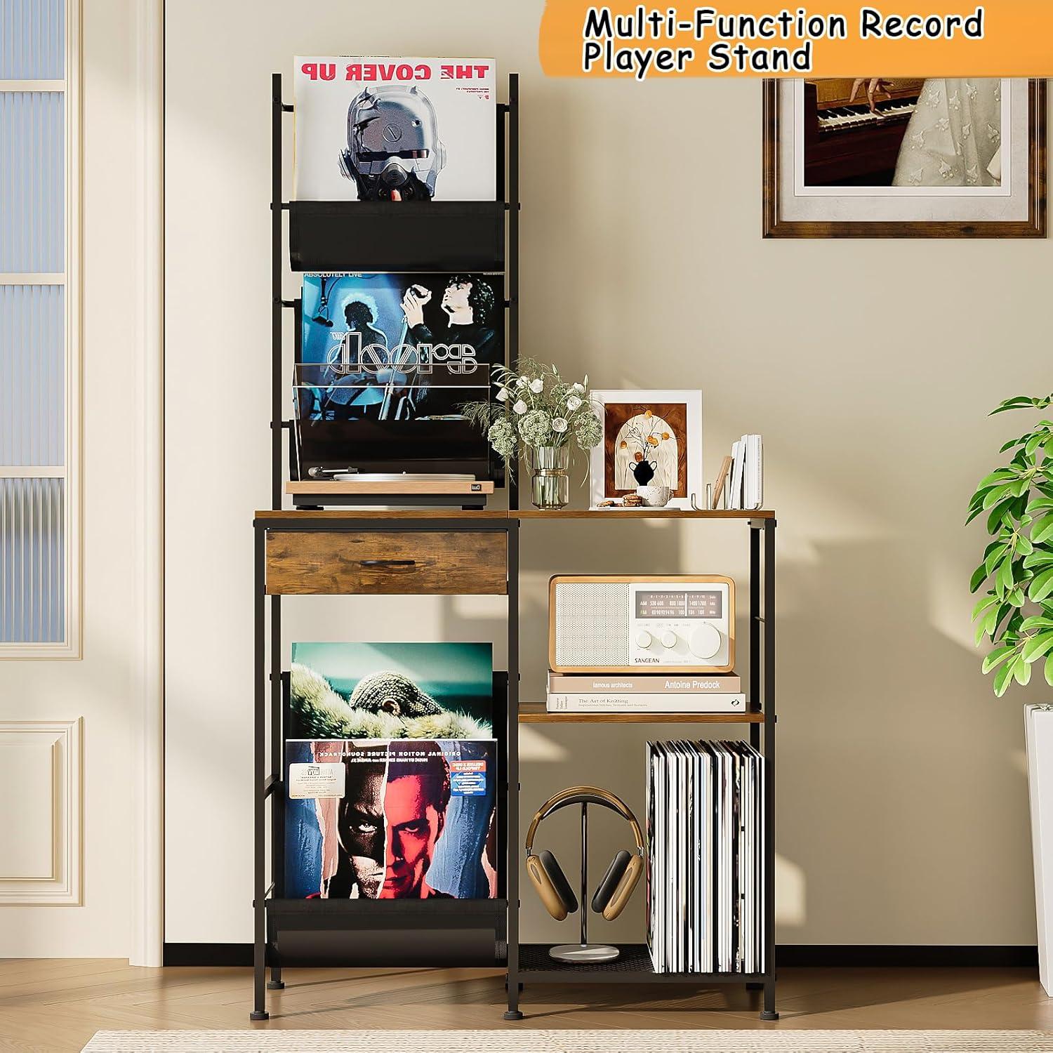 Soporte para Tocadiscos Welfuturer con Almacenamiento para 300 Vinilos