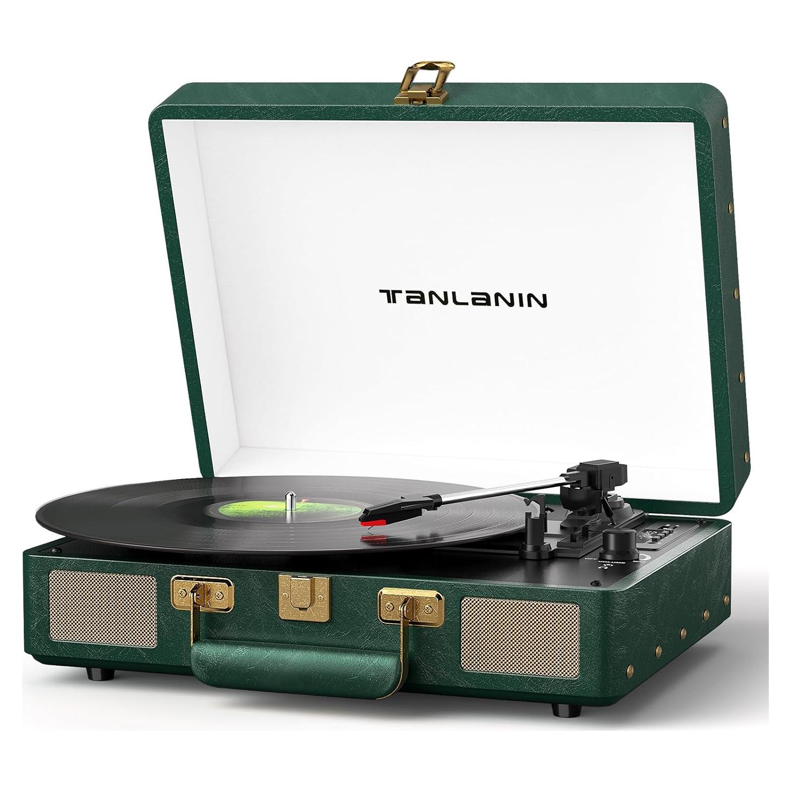 Reproductor de Vinilo Bluetooth TANLANIN TE-2026 Verde Oscuro