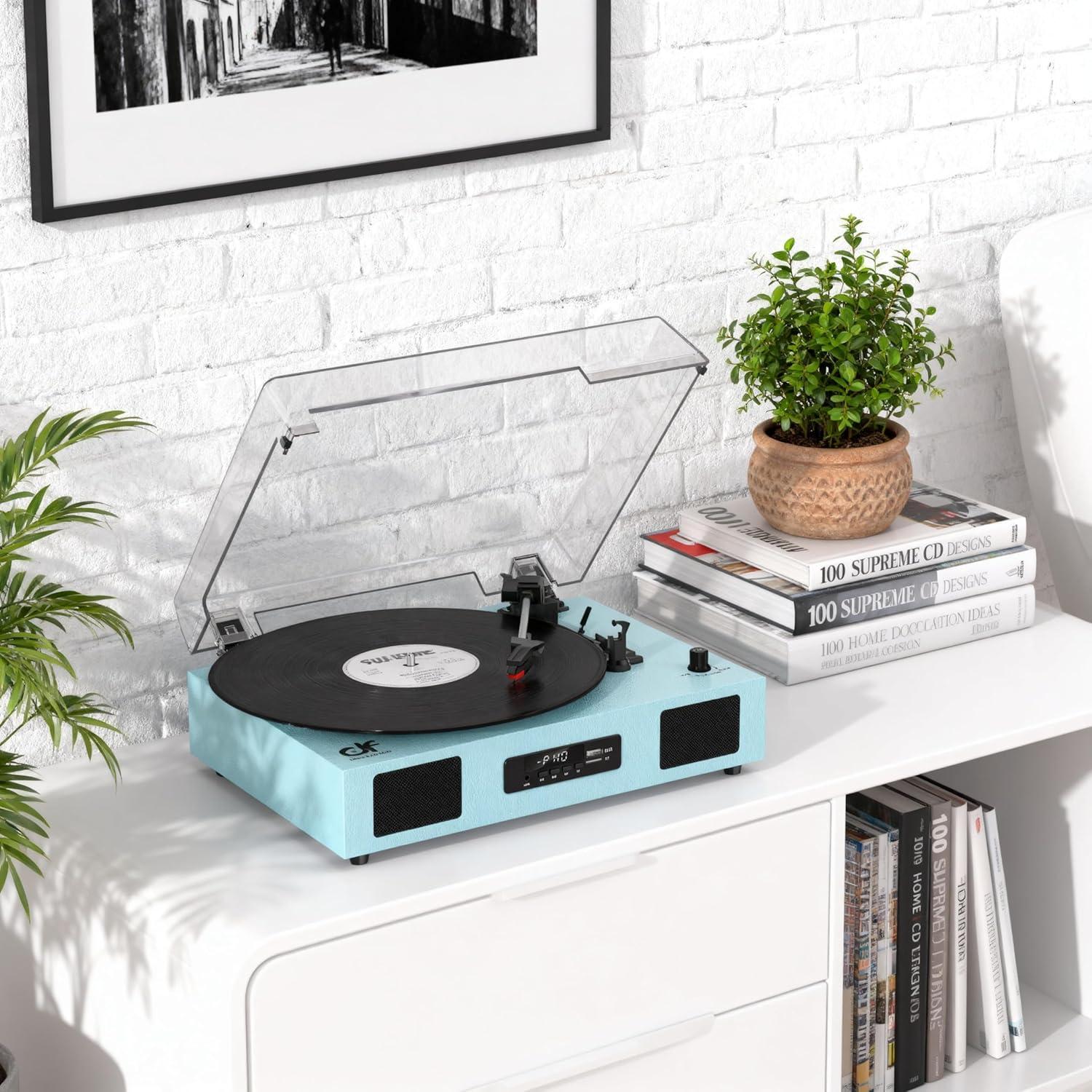 Reproductor de Vinilo Bluetooth DANFI AUDIO SON1-TE-2017BU 3 Velocidades