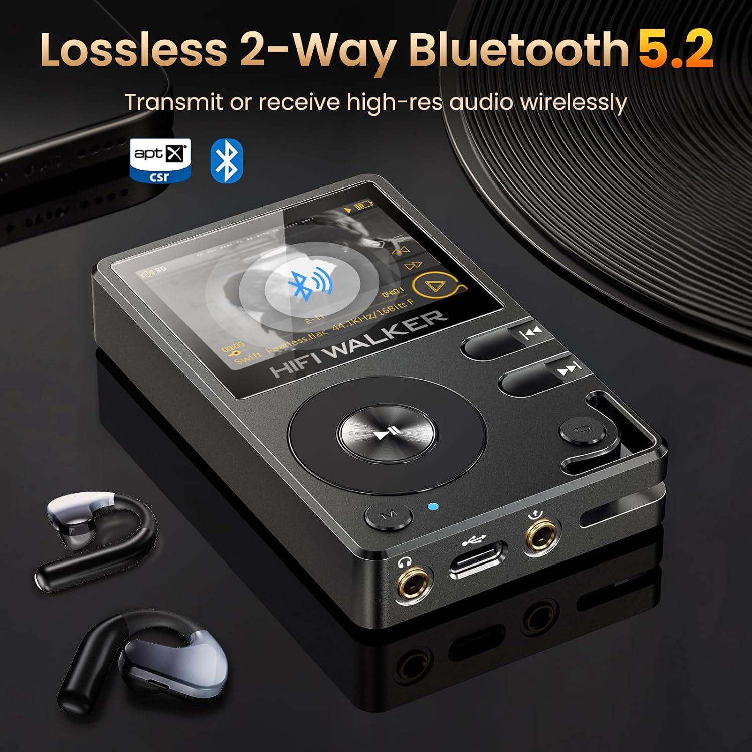 Reproductor MP3 HiFi HIFI WALKER H2 con Bluetooth y estuche