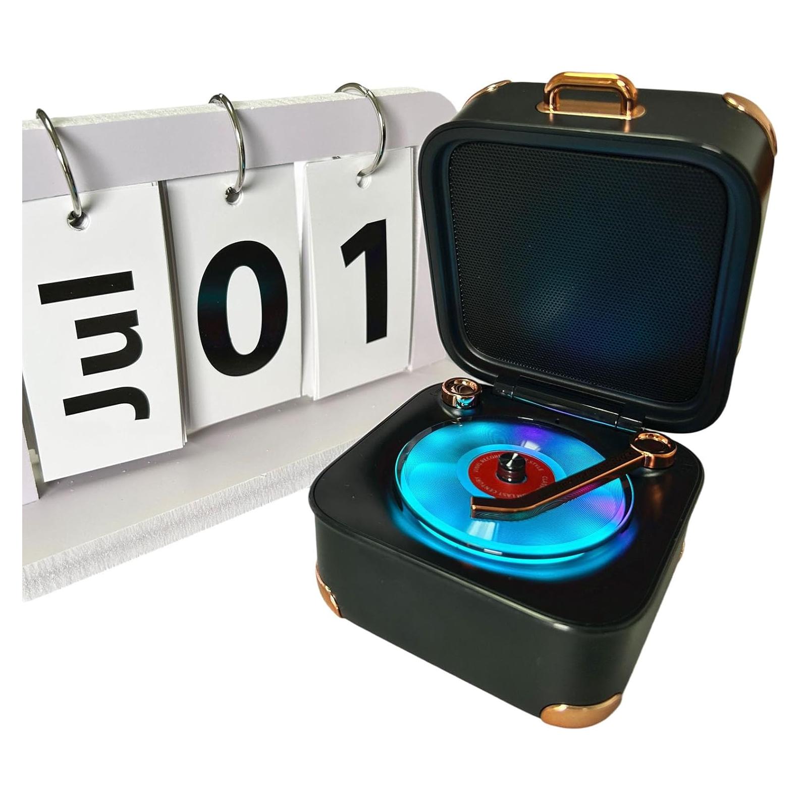 Altavoz Bluetooth Retro ULIKTO SZJ-BT-A17-W 5W con Luz RGB