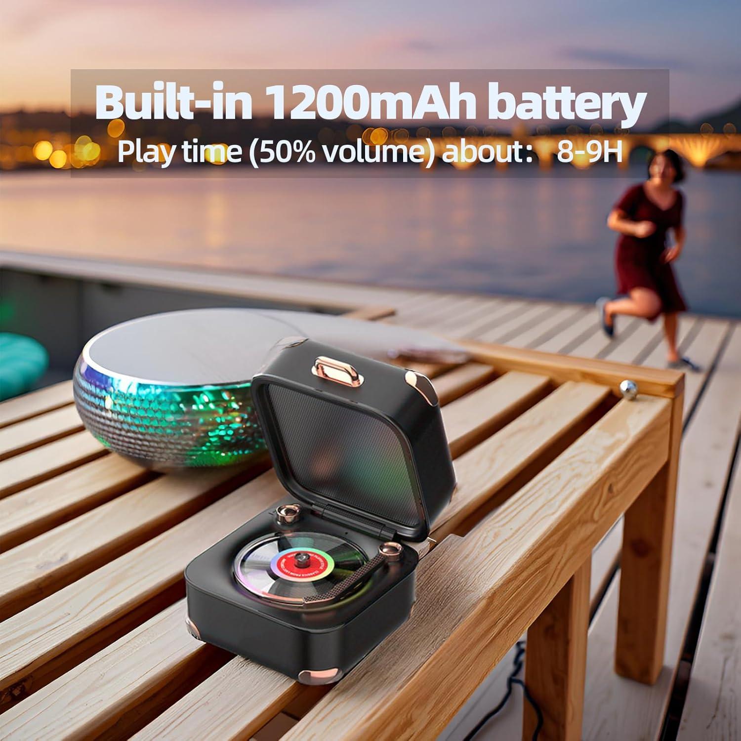 Altavoz Bluetooth Retro ULIKTO SZJ-BT-A17-W 5W con Luz RGB