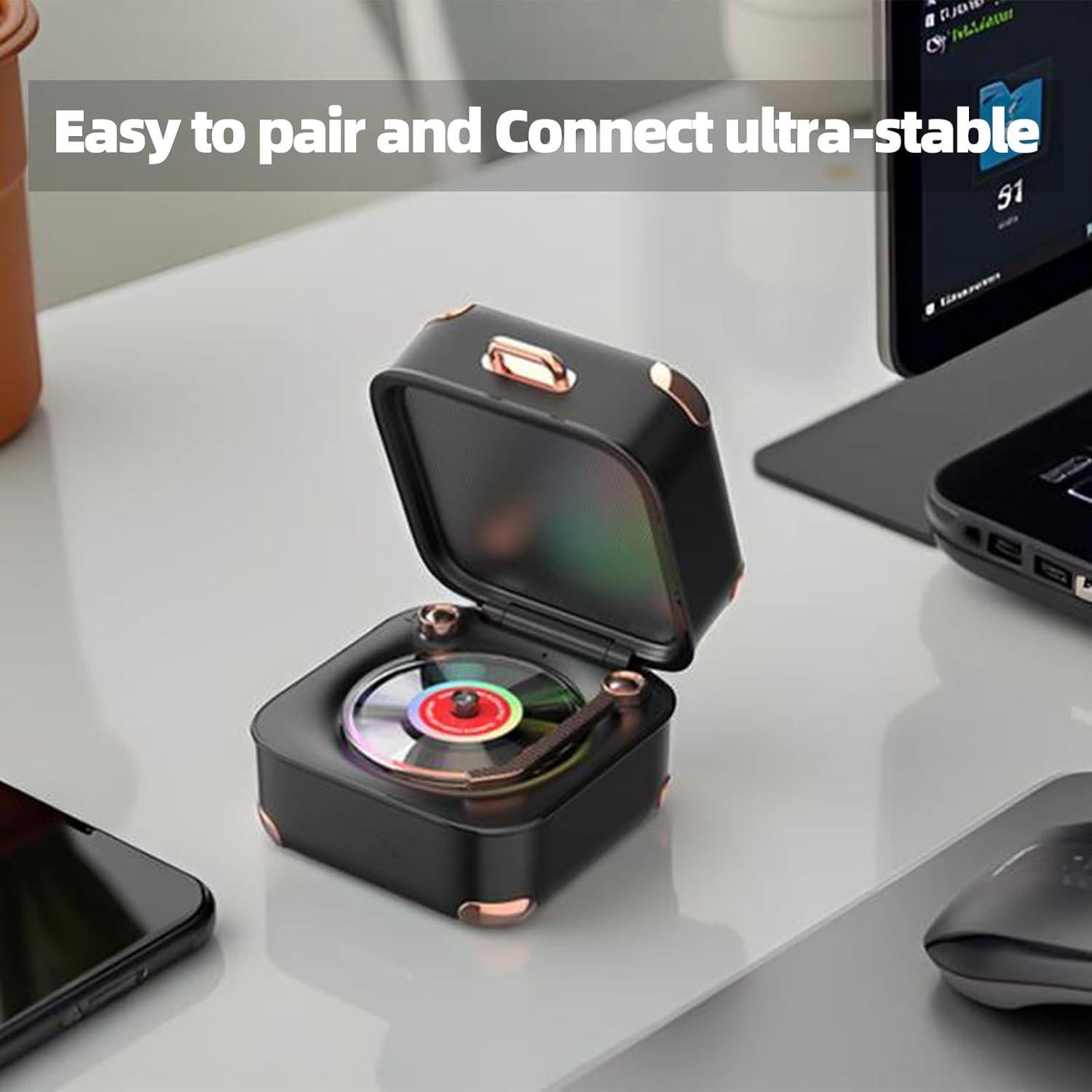 Altavoz Bluetooth Retro ULIKTO SZJ-BT-A17-W 5W con Luz RGB