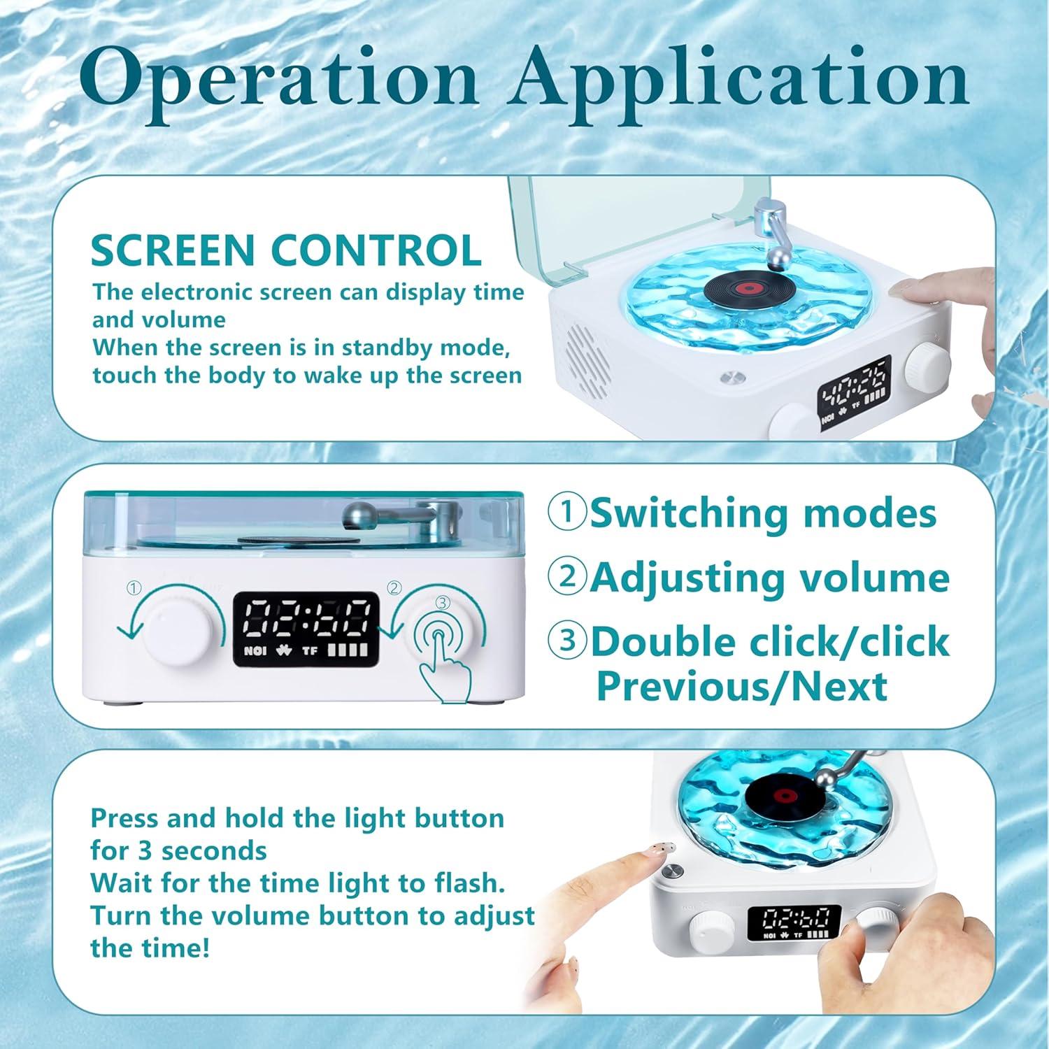 Reproductor de Vinilo Bluetooth Waves Vintage Rosa 4 Modos