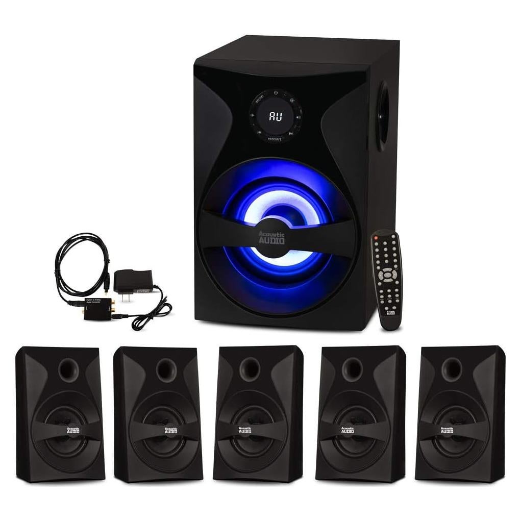 Sistema de Altavoces 5.1 Goldwood Bluetooth con Subwoofer LED