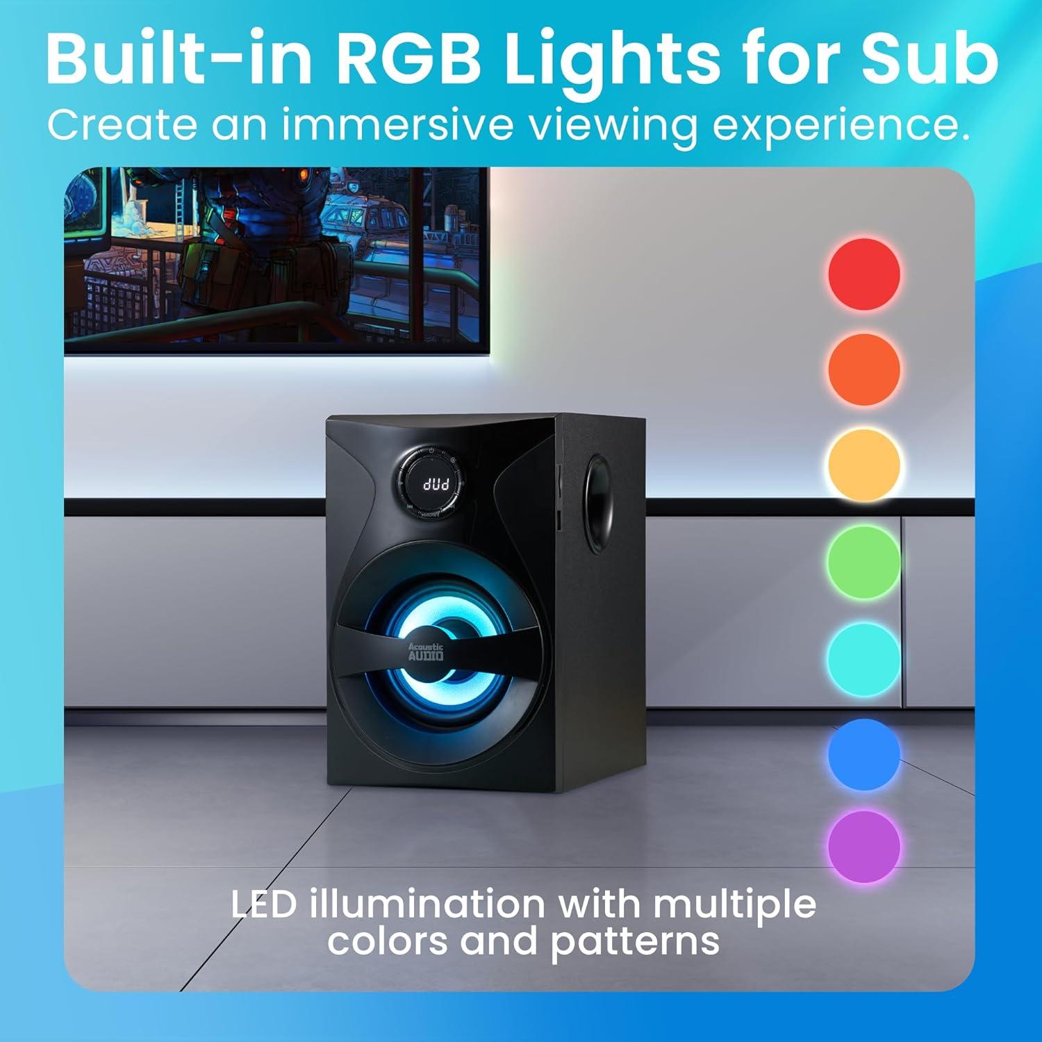 Sistema de Altavoces 5.1 Goldwood Bluetooth con Subwoofer LED