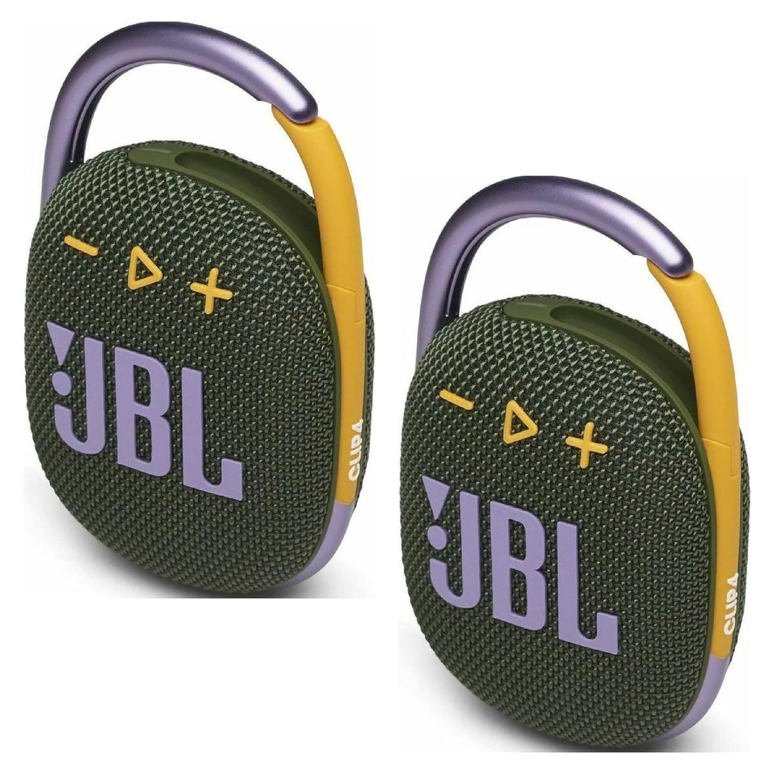 Paquete 2 Altavoces Bluetooth JBL Clip 4 Impermeables Verde