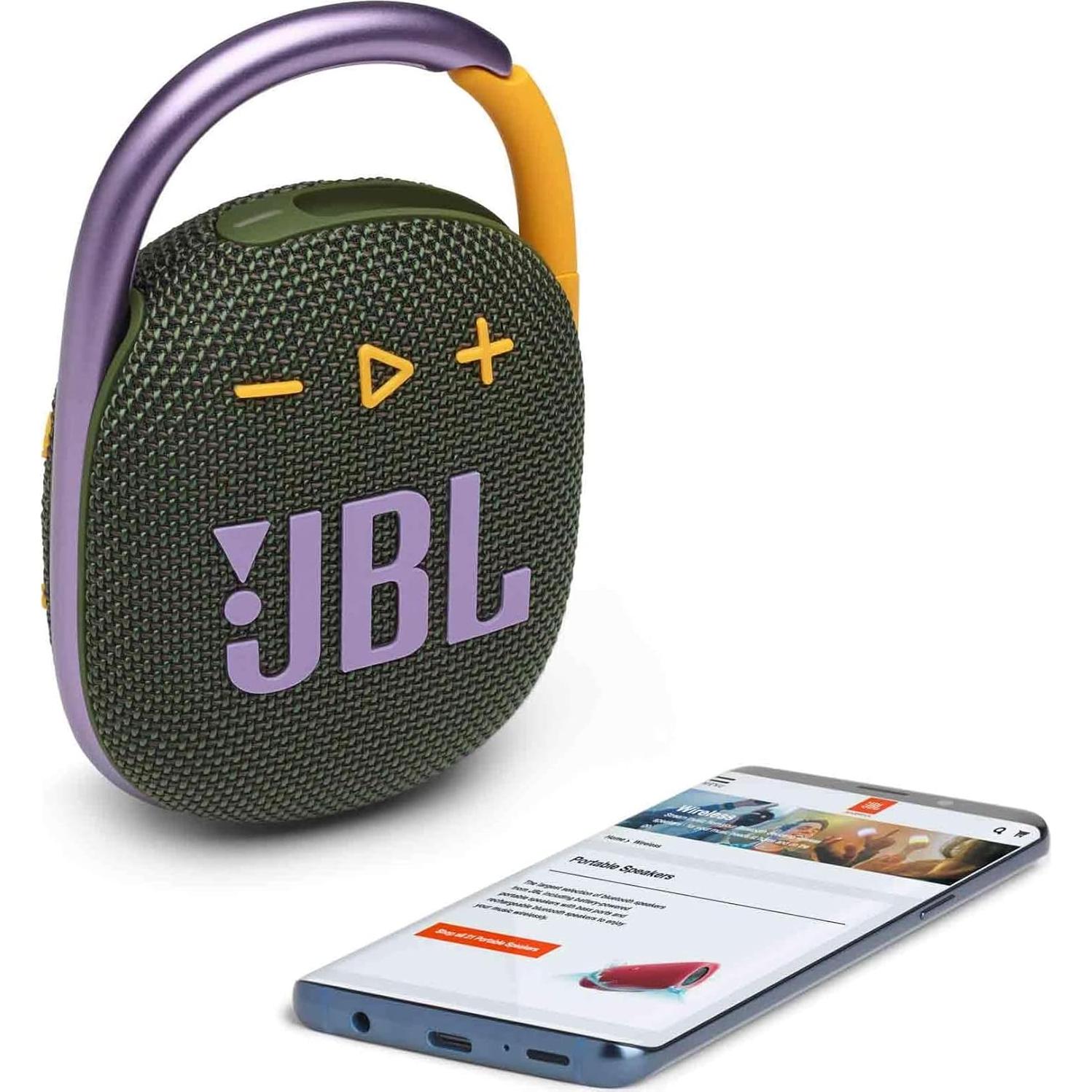 Paquete 2 Altavoces Bluetooth JBL Clip 4 Impermeables Verde