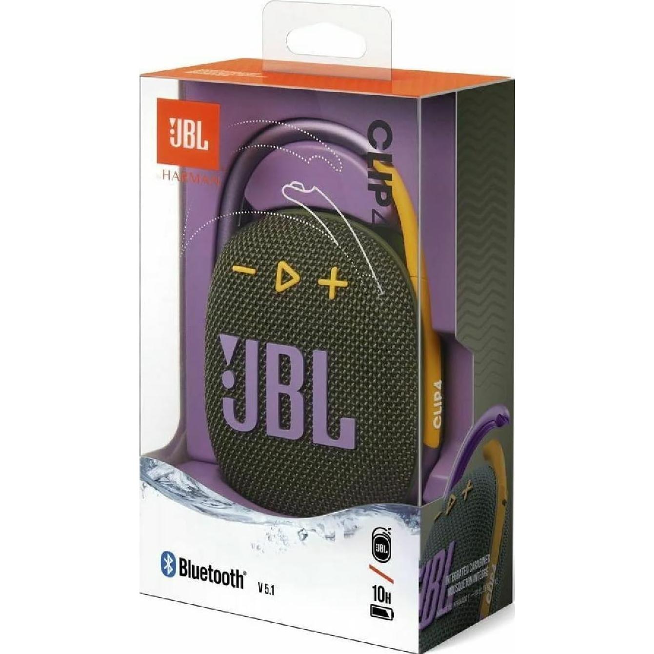 Paquete 2 Altavoces Bluetooth JBL Clip 4 Impermeables Verde