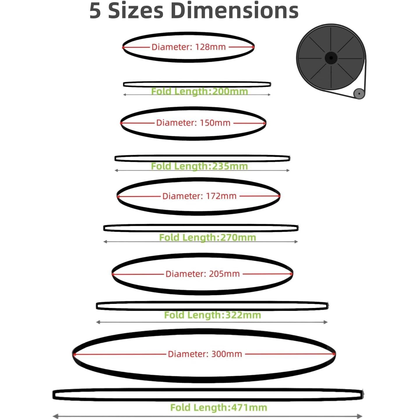 Cinta de Platos de Goma Sam&Johnny - 5 Tamaños para Reemplazo