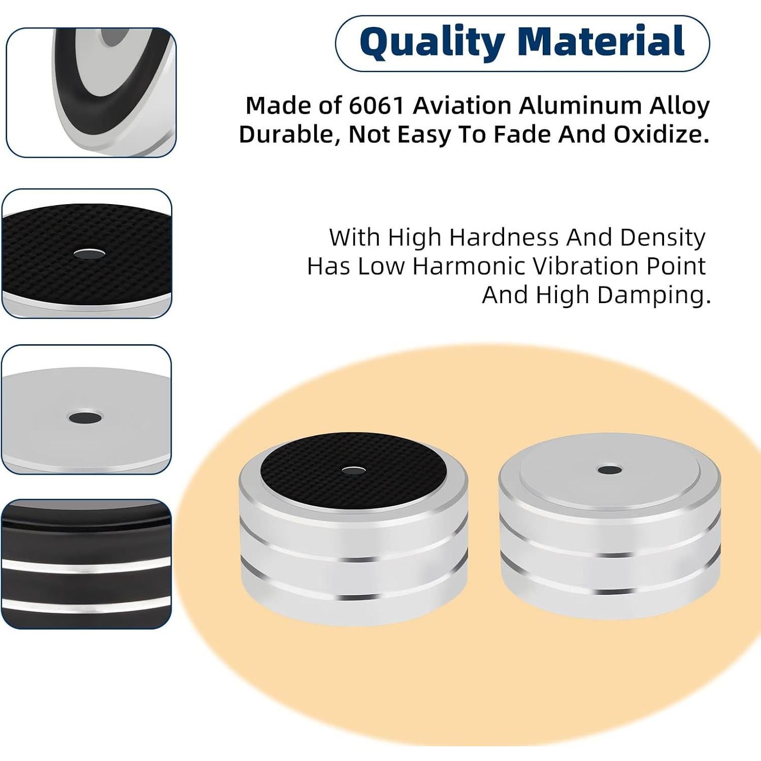 Pies de Aislamiento de Aluminio Monosaudio 40x20mm 4Pcs