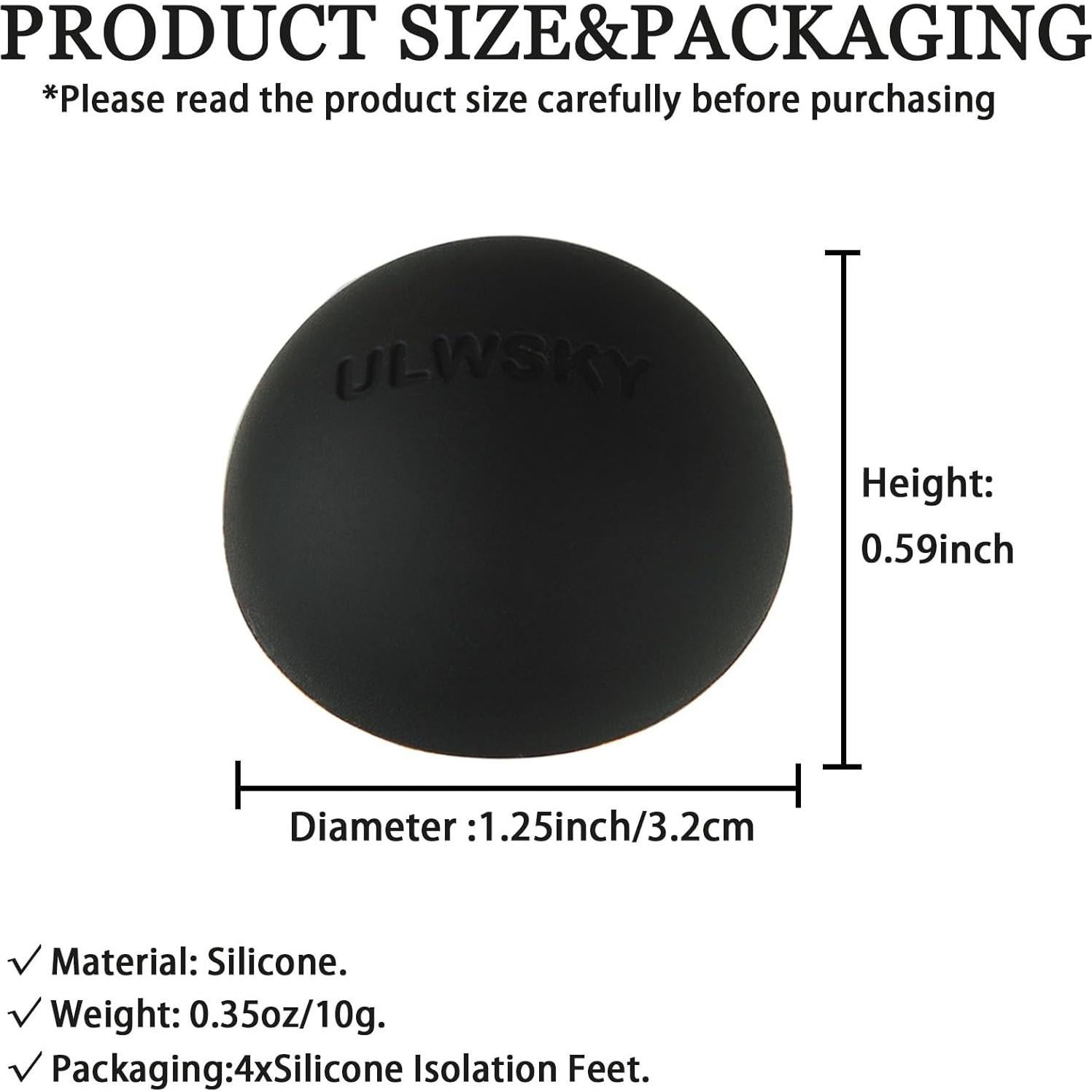 Pies de Aislamiento de Silicona ULWSKY 4Pack 3.2cm Antideslizantes