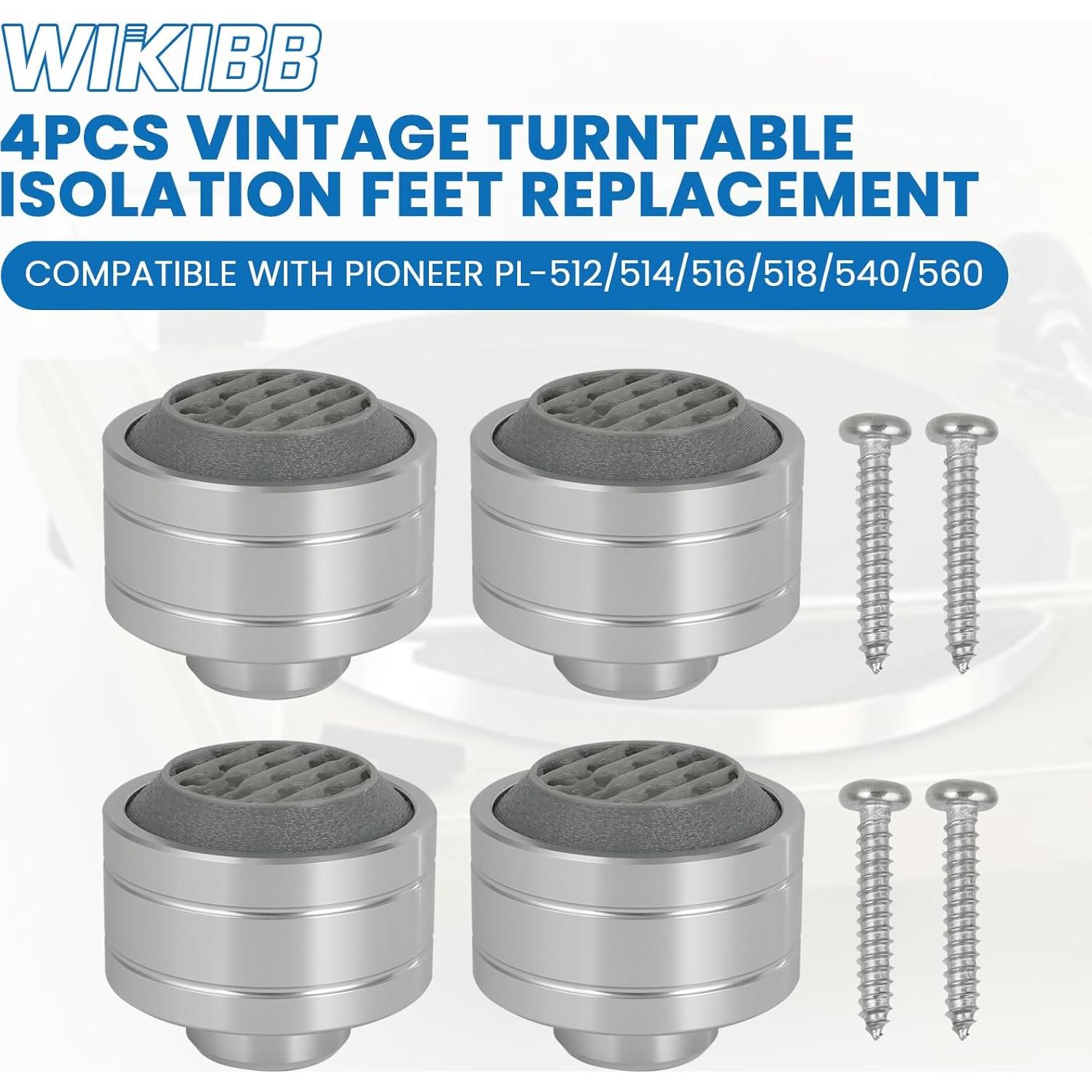 4 Almohadillas de Aislamiento para Tocadiscos Pioneer PL-512/514/516/518/540/560