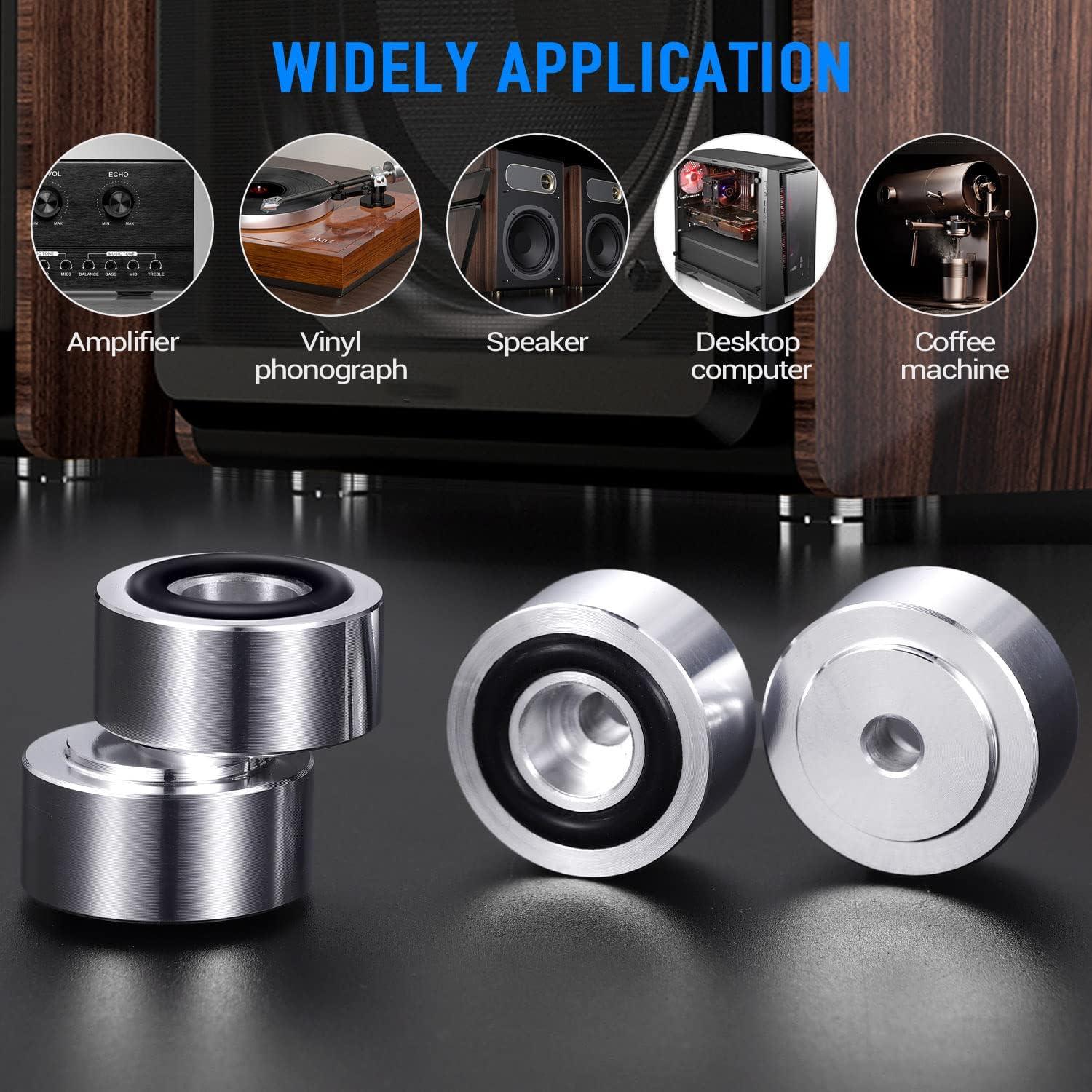 Pies de Aislamiento Facmogu para Altavoces - Aluminio 4 Piezas