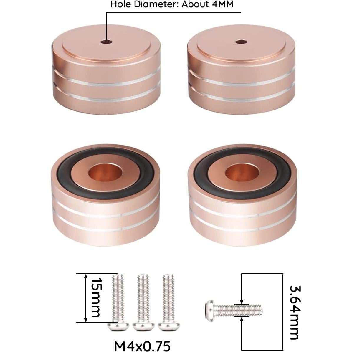 Almohadillas de Aislamiento Audiocrast 4X de Aluminio 40mm