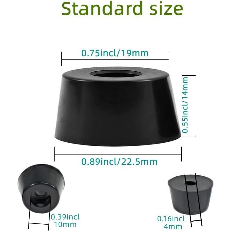 Pies de Aislamiento de Goma Sam&Johnny 4 Pcs - Negro