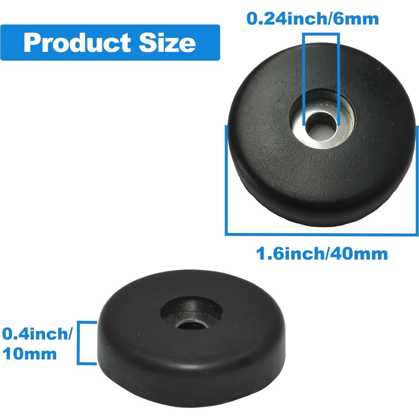 Pies de goma Howonder para altavoces - Paquete de 16, 40mm x 10mm