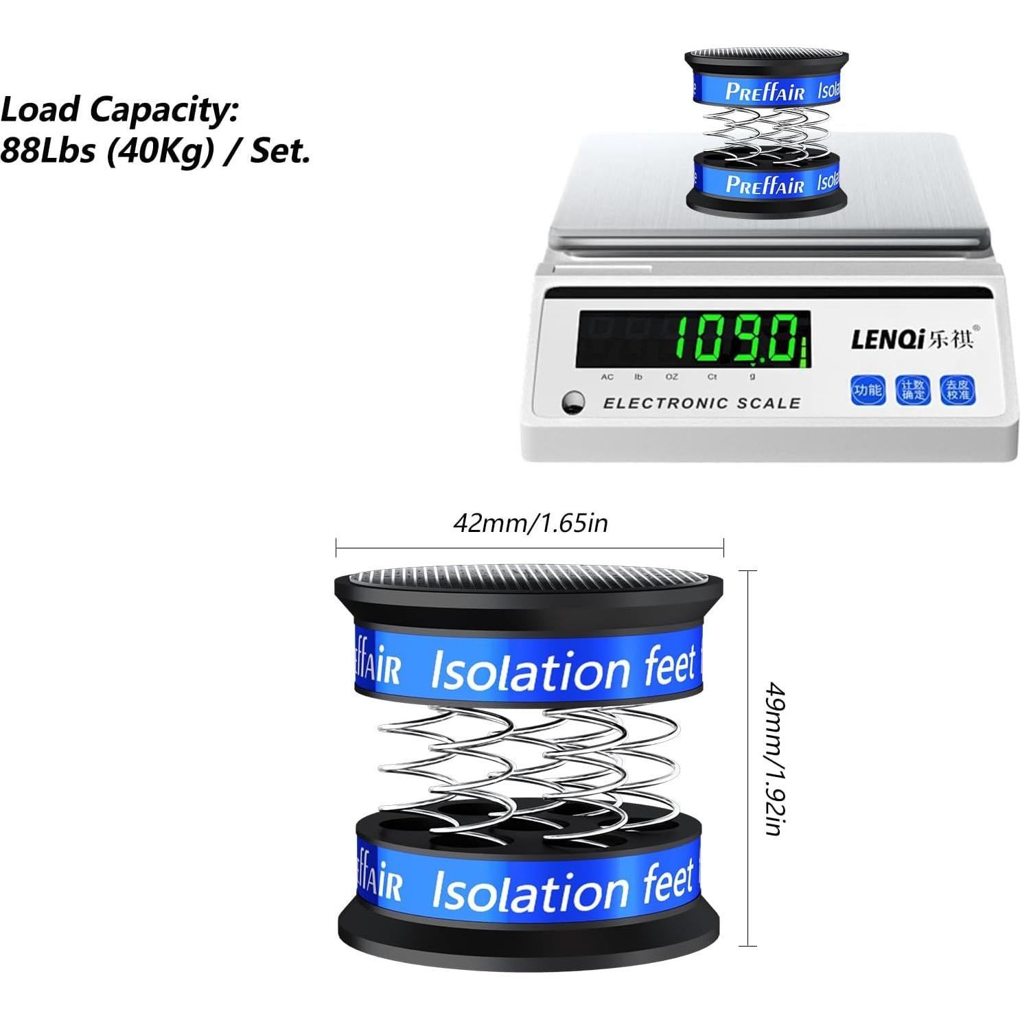 Pies de Aislamiento de Aluminio Preffair SP4942 para Altavoces