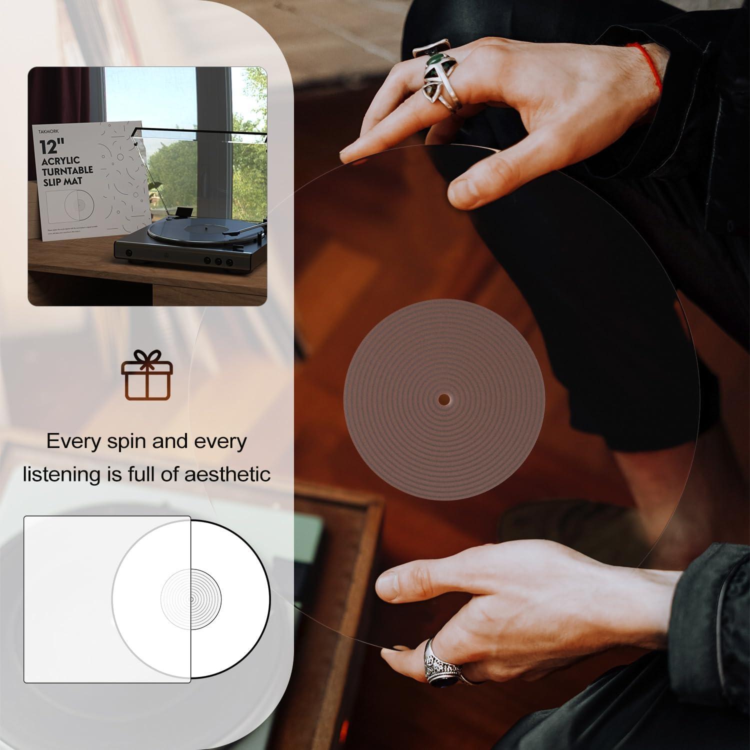 Alfombrilla de Tocadiscos Acrílica 12" Antiestática - Clara