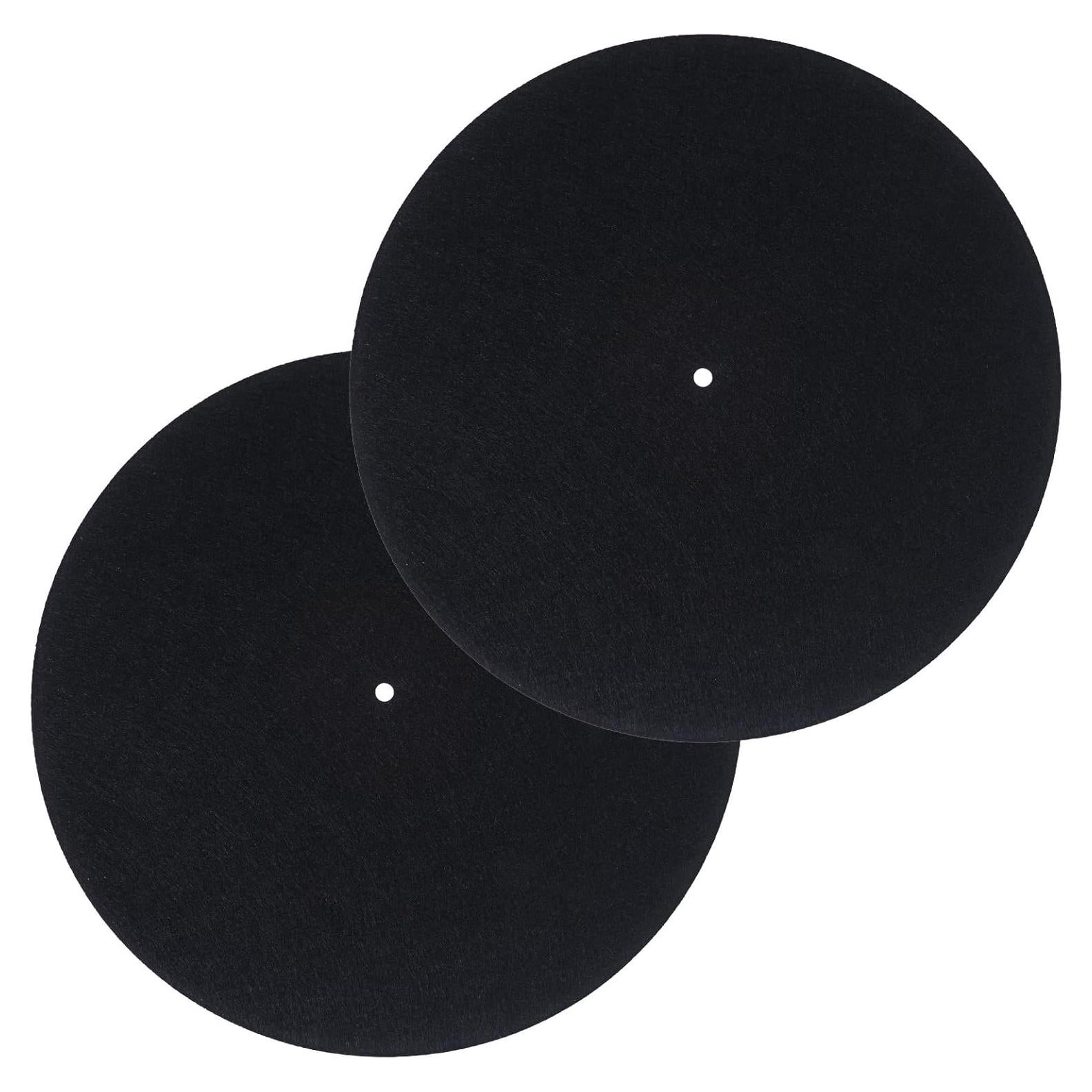 2 Alfombrillas Antideslizantes para Tocadiscos 29.5 cm Negro