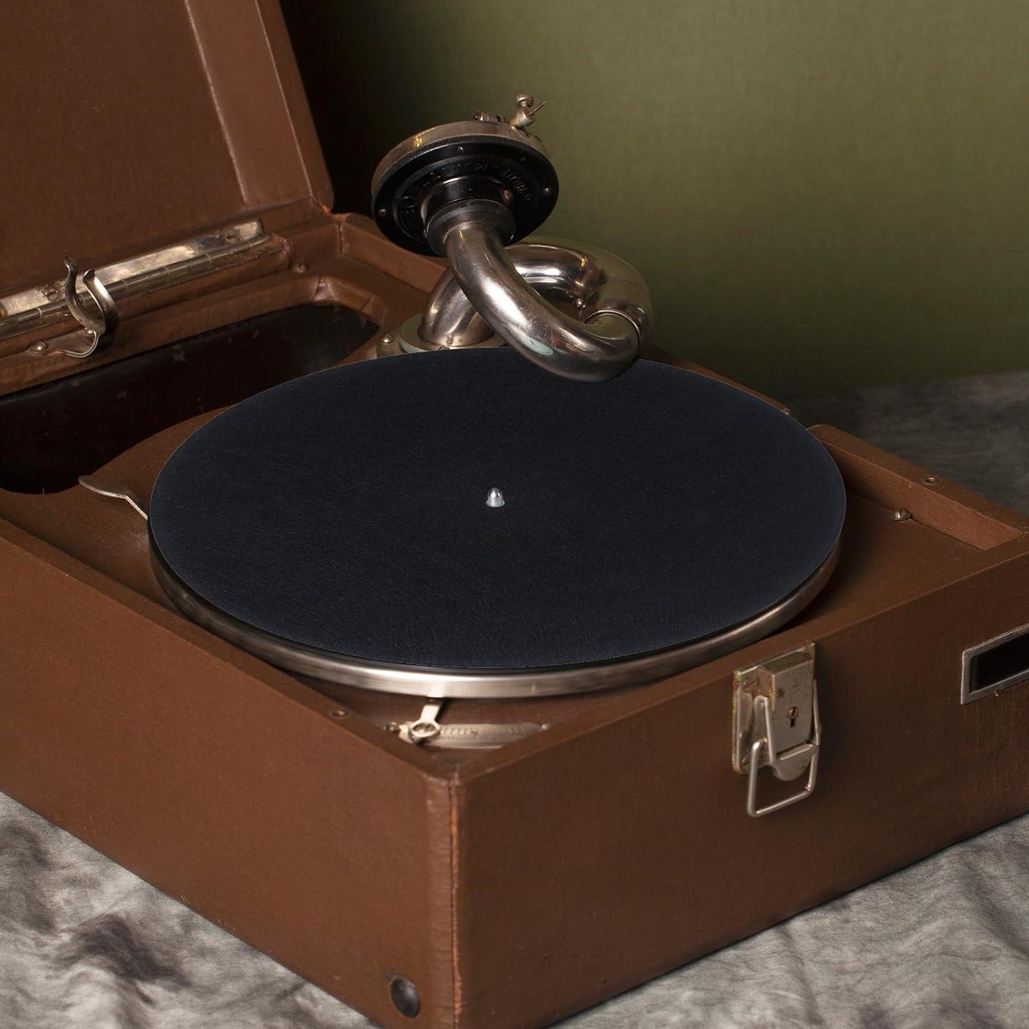 2 Alfombrillas Antideslizantes para Tocadiscos 29.5 cm Negro