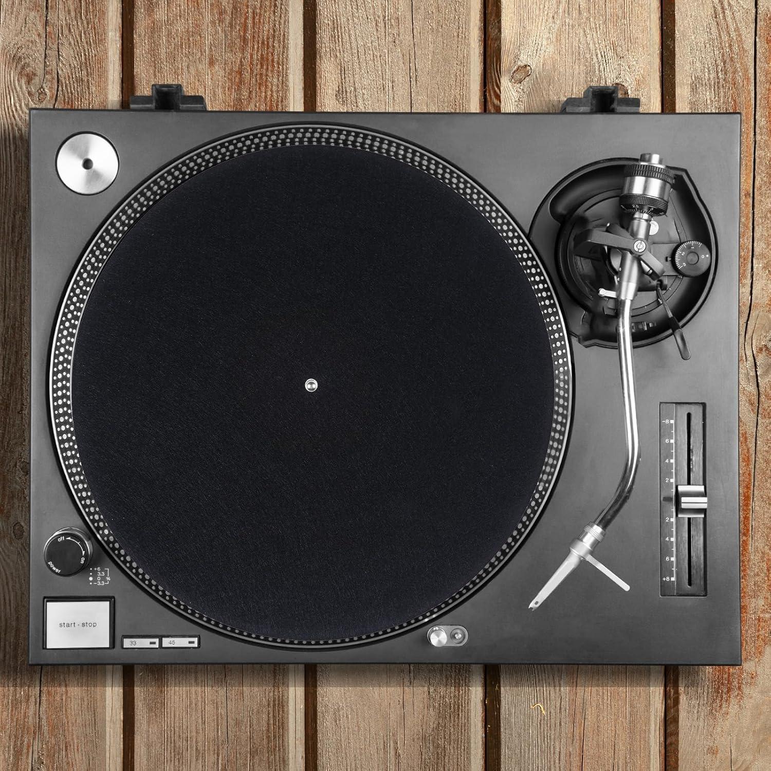 2 Alfombrillas Antideslizantes para Tocadiscos 29.5 cm Negro