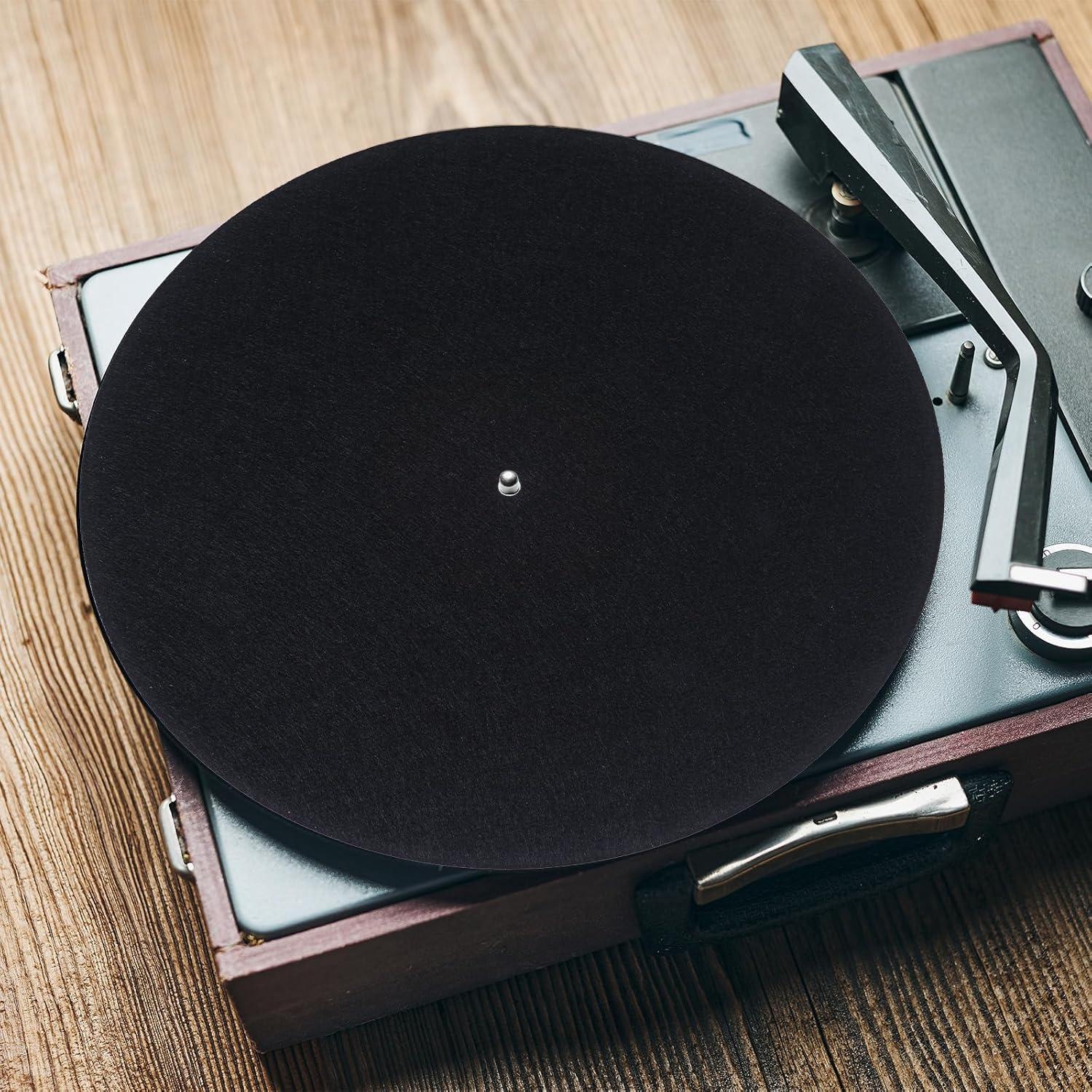 2 Alfombrillas Antideslizantes para Tocadiscos 29.5 cm Negro