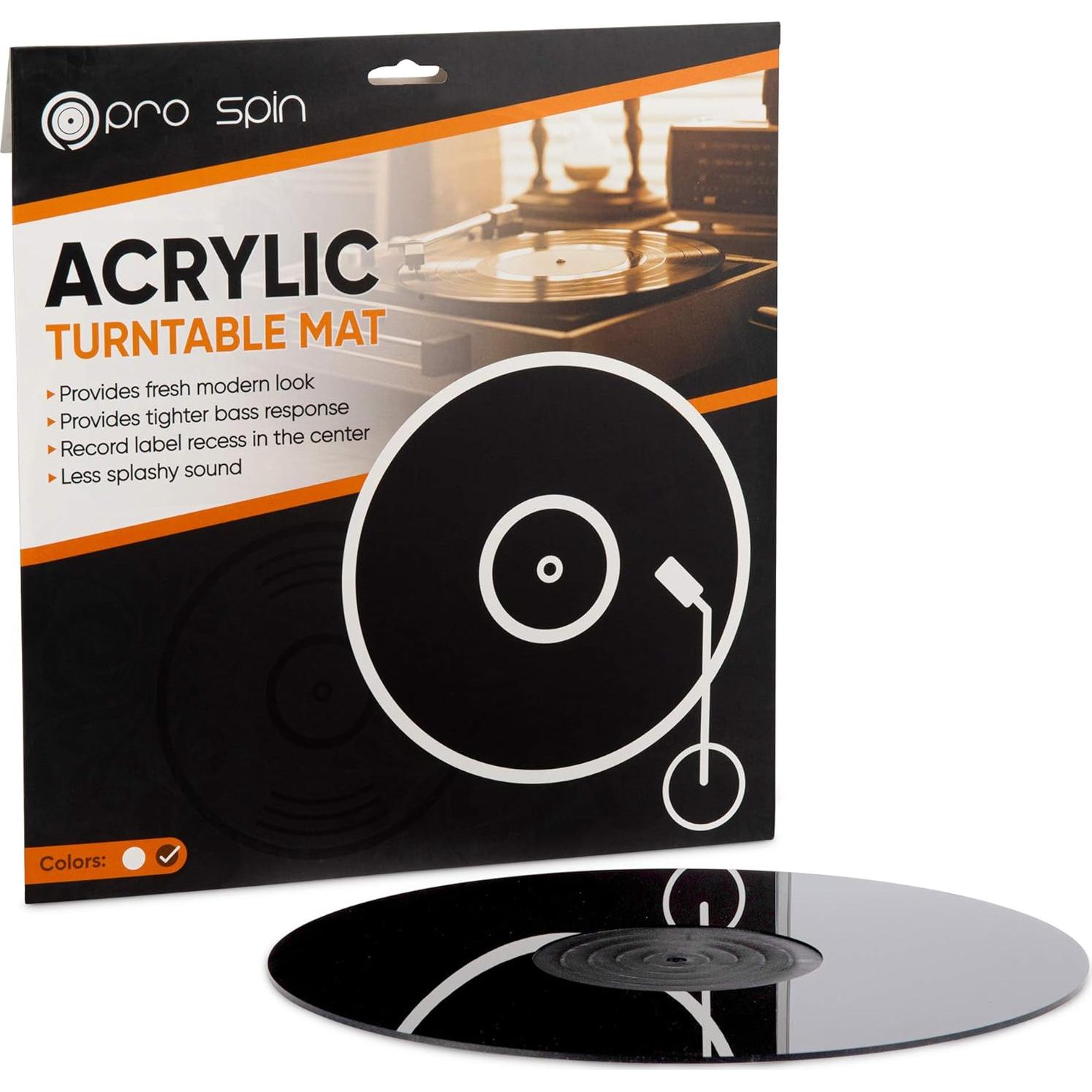 Alfombrilla para Tocadiscos PRO SPIN Acrílico Negro 30 cm Antideslizante