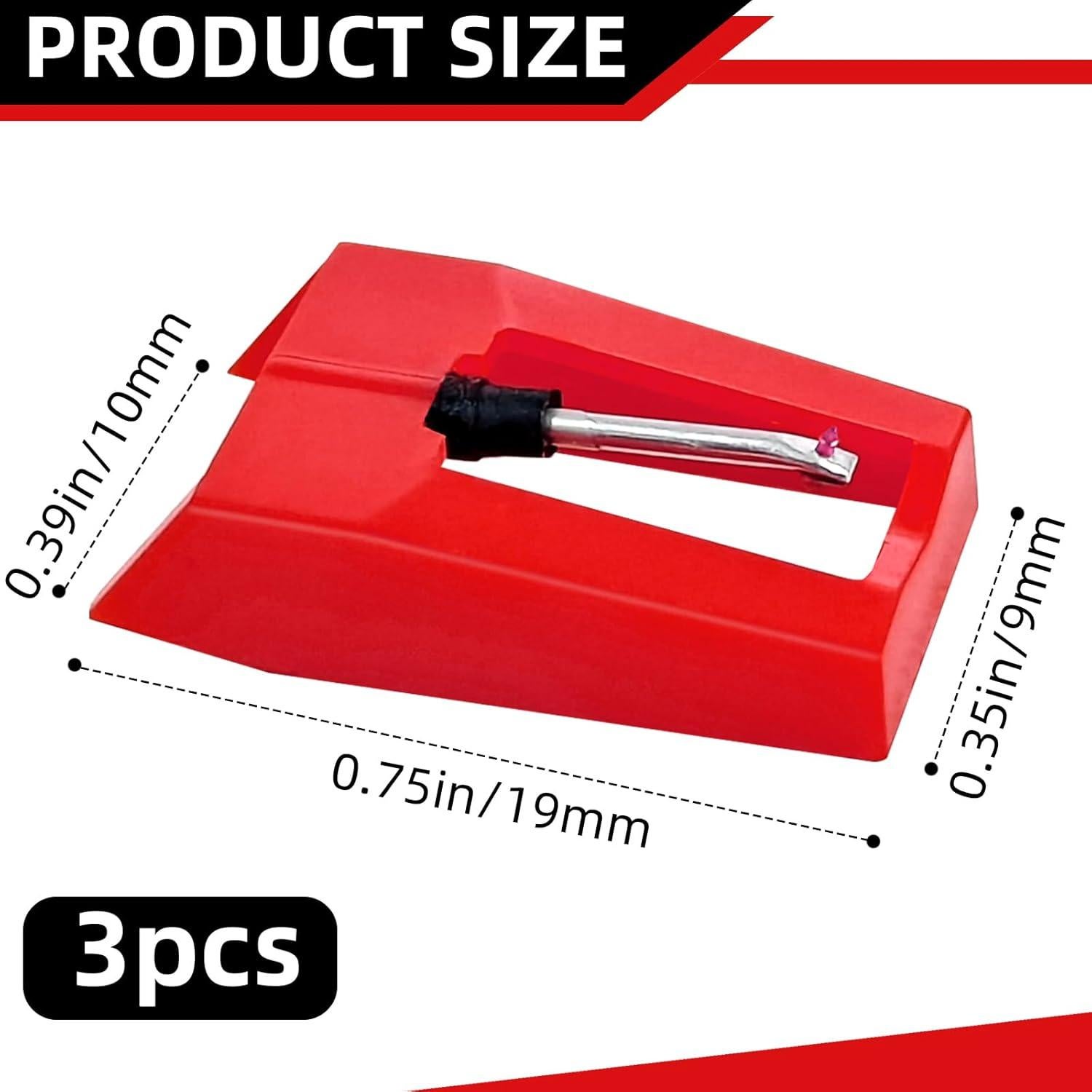 Paquete de 3 Agujas de Reemplazo para Tocadiscos Cerámica