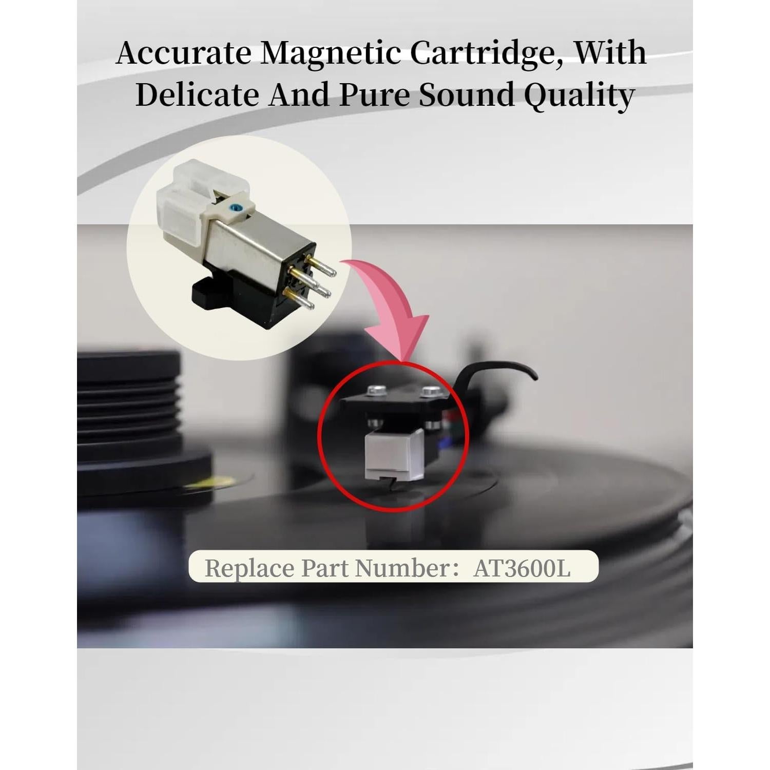 Cartucho de Fonógrafo AT3600L - 2 Pcs, Sonido Puro