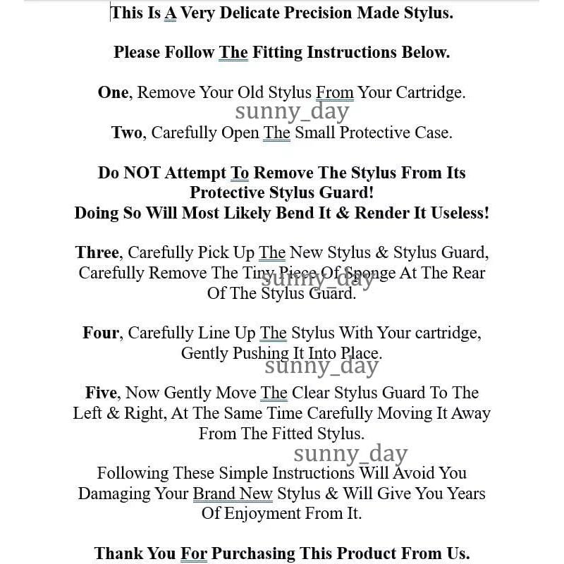 Aguja de Reemplazo para Tocadiscos Shure SS35C M70B M70BX