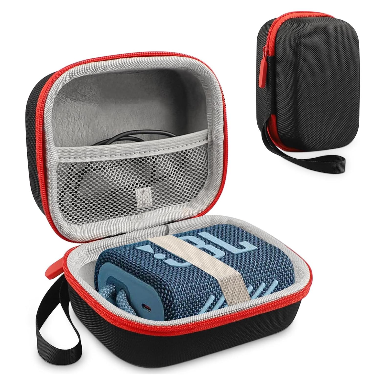 Funda Dura EVA para Altavoz JBL Go 3 / Go 3 Eco - Negro y Rojo
