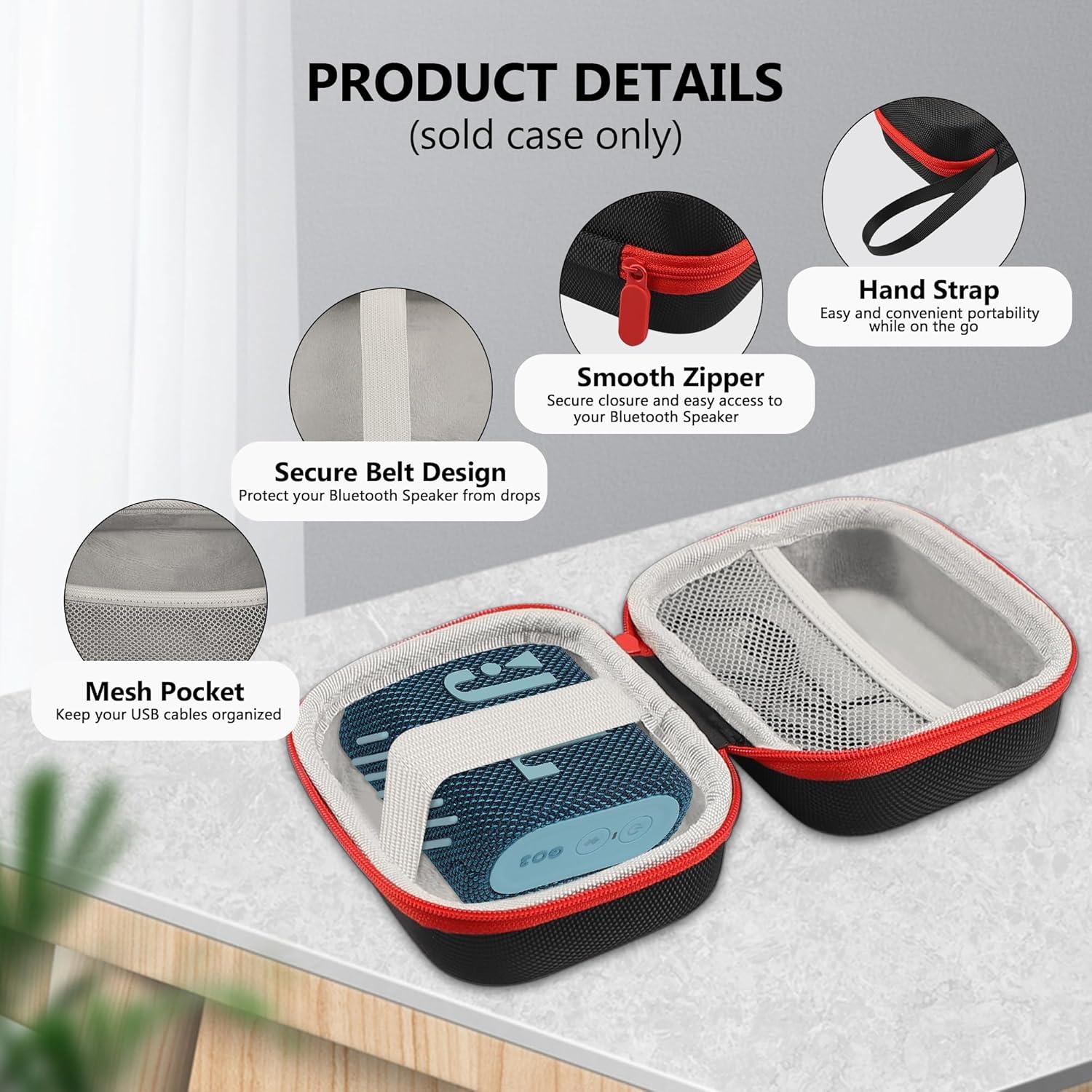 Funda Dura EVA para Altavoz JBL Go 3 / Go 3 Eco - Negro y Rojo