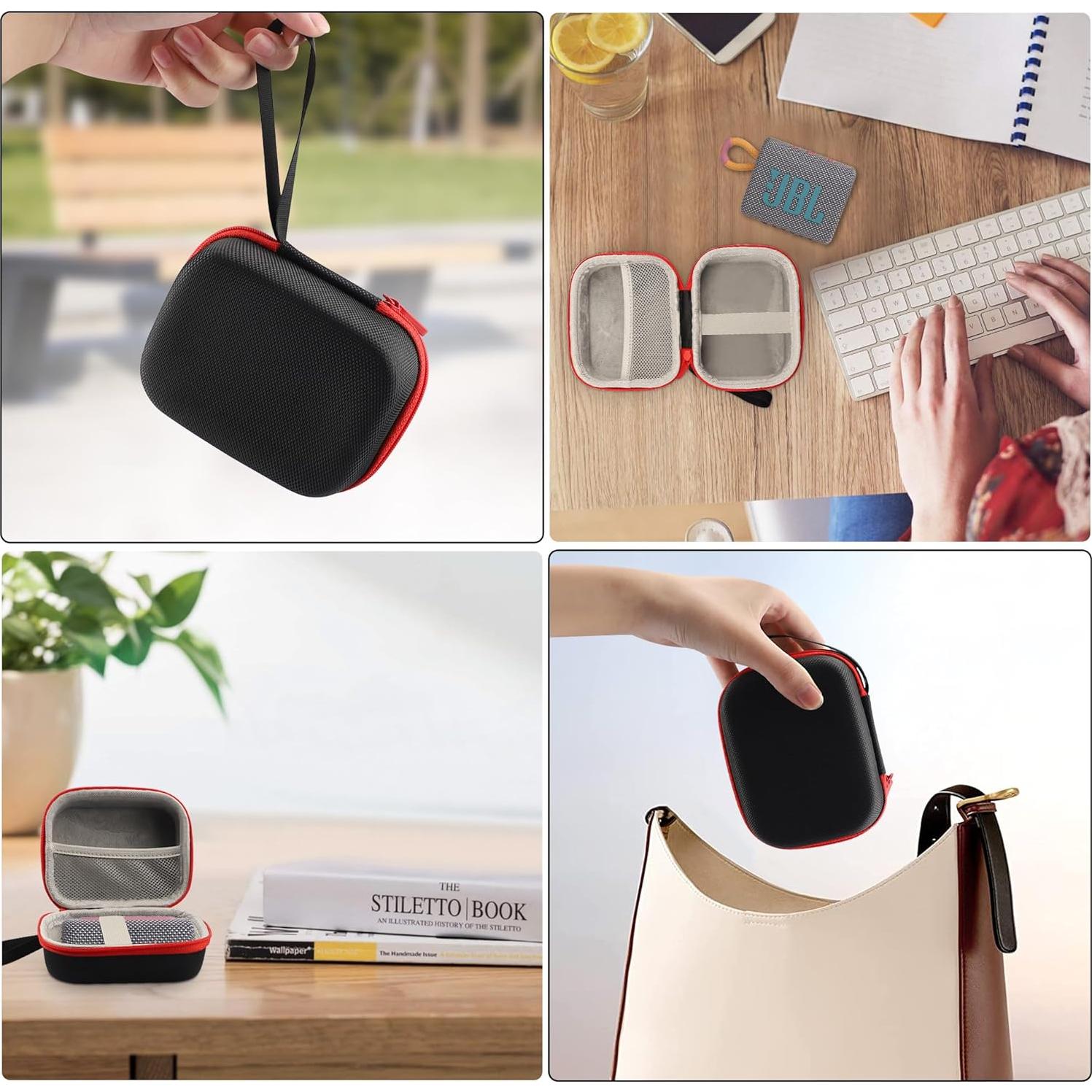 Funda Dura EVA para Altavoz JBL Go 3 / Go 3 Eco - Negro y Rojo