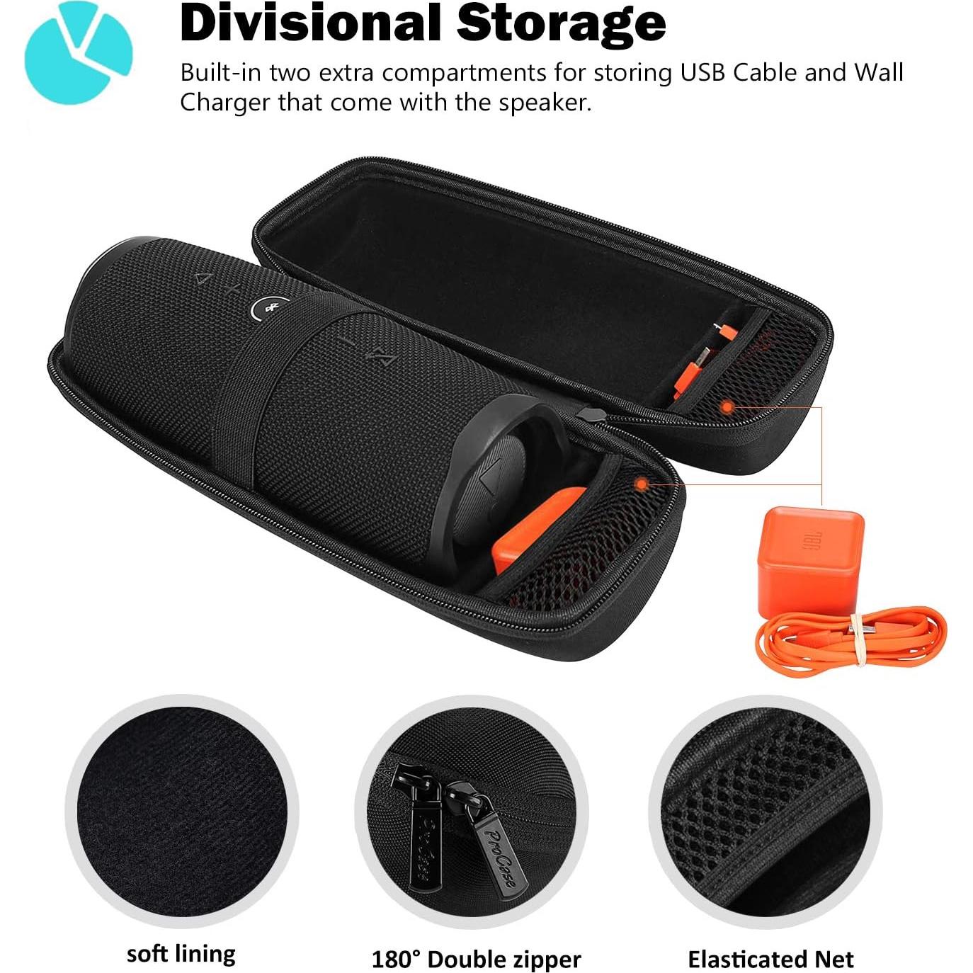 Funda Dura ProCase para Altavoz JBL Charge 5/4 - Negro