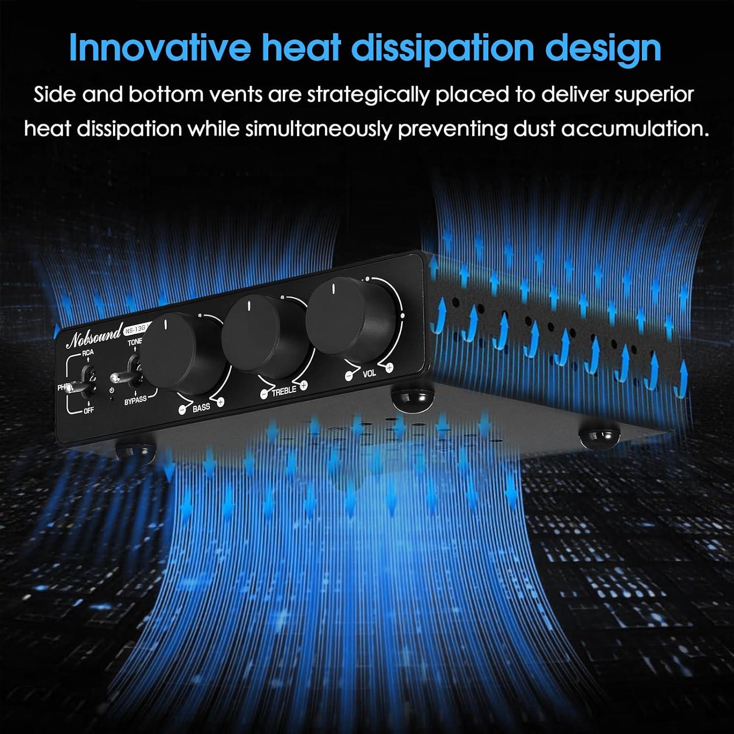 Amplificador Estéreo Douk Audio NS-13G MAX 600W HiFi Phono