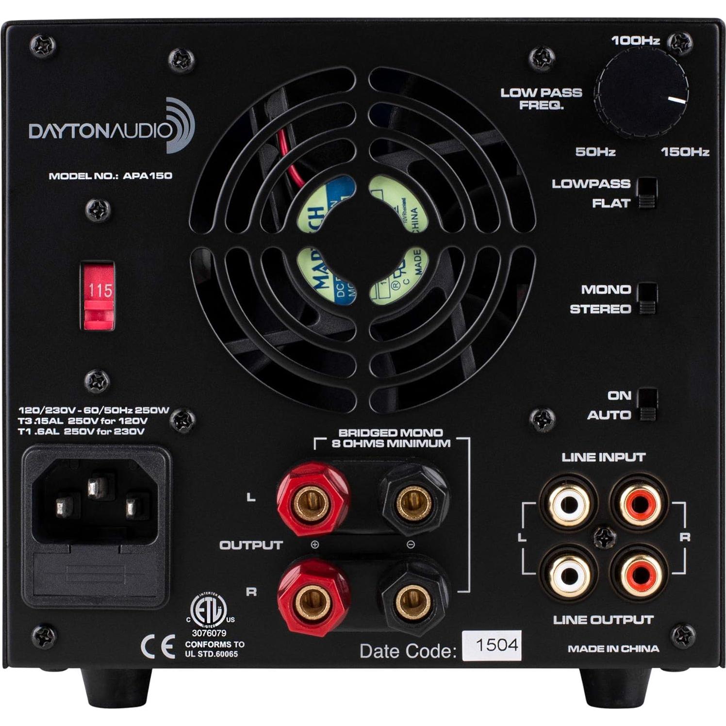Amplificador de Potencia Dayton Audio APA150 150W 2 Canales