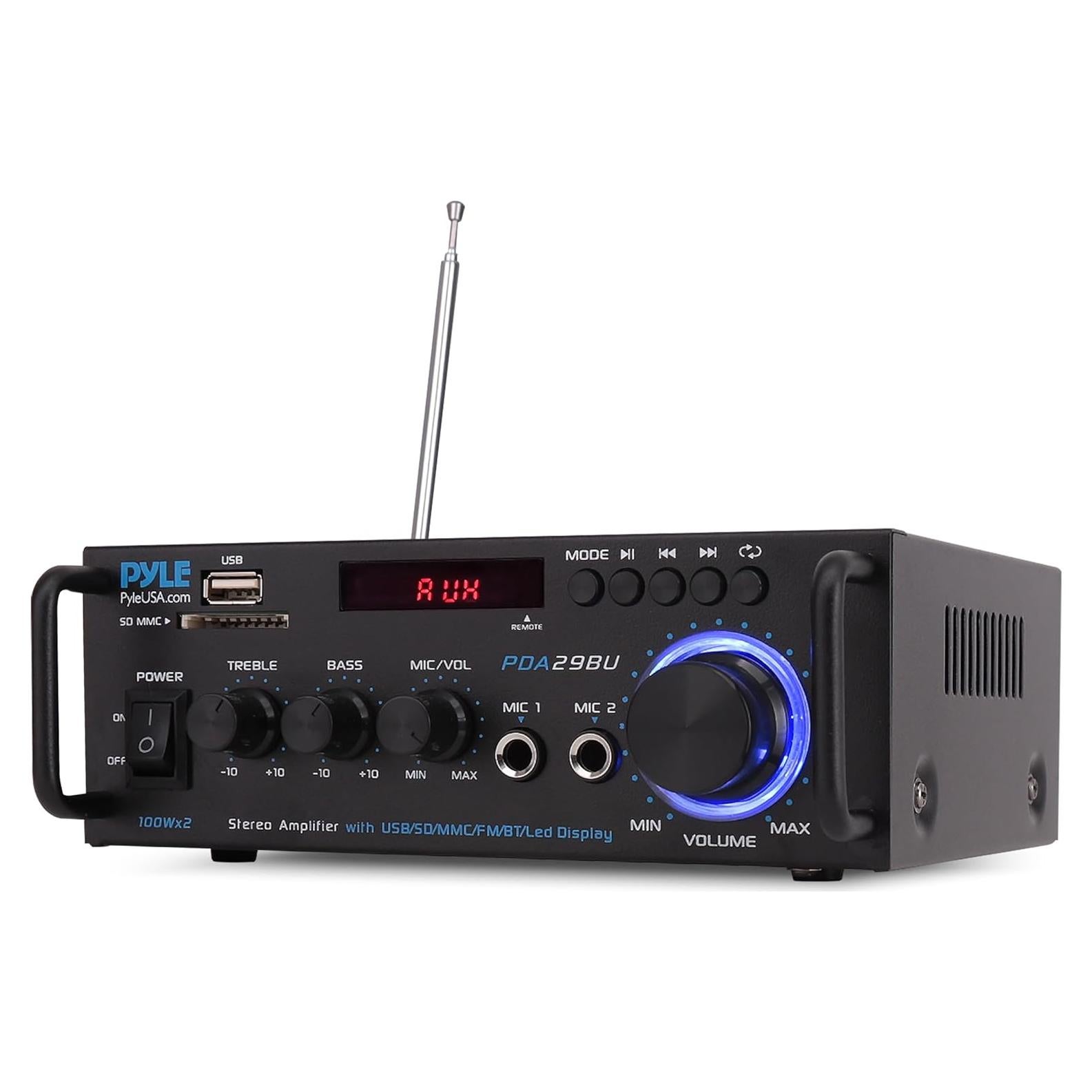 Amplificador Estéreo Inalámbrico Pyle PDA29BU 200W Bluetooth